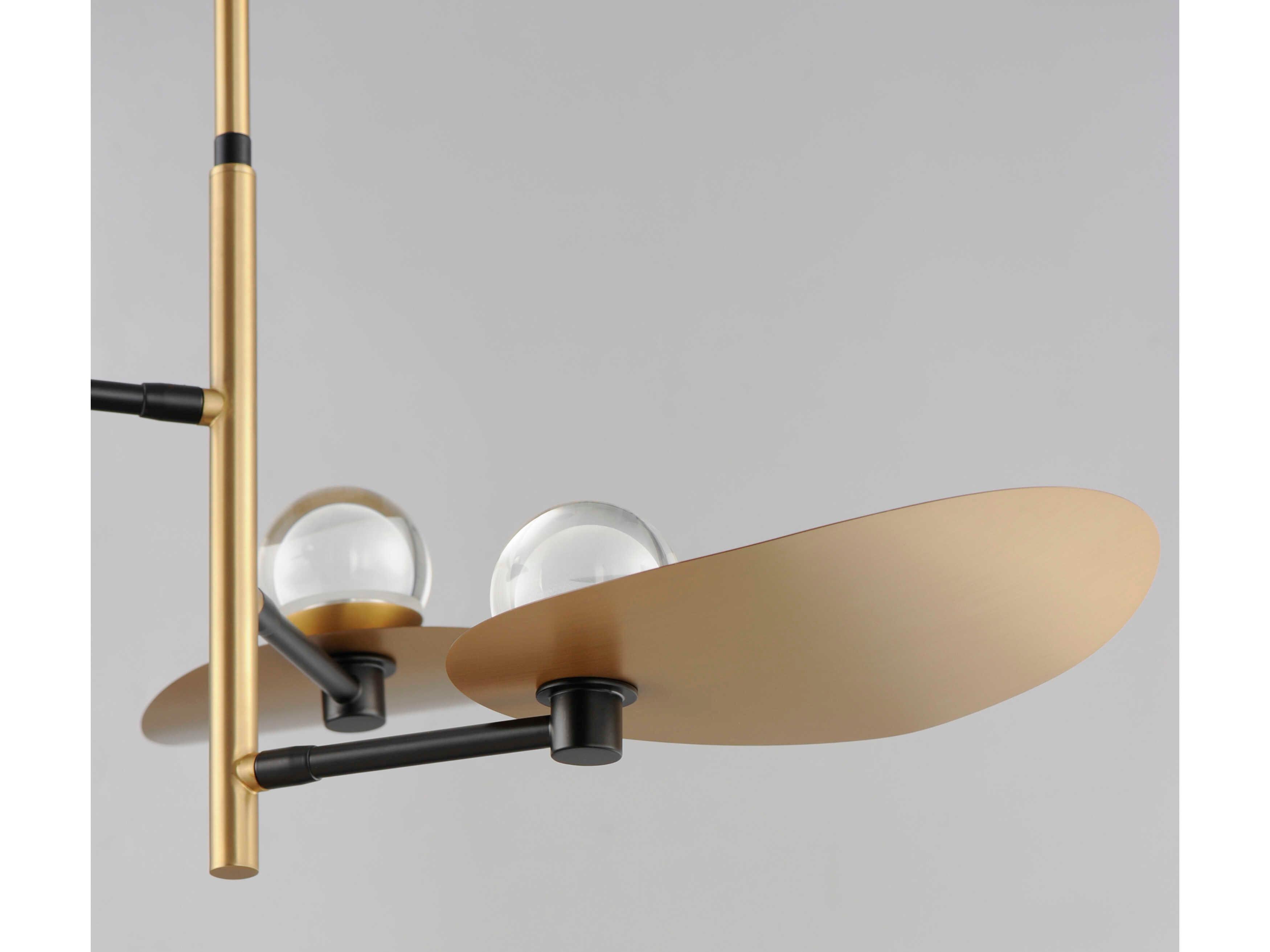 ET2 Pearl 3-Light Black Natural Aged Brass Crystal LED Chandelier