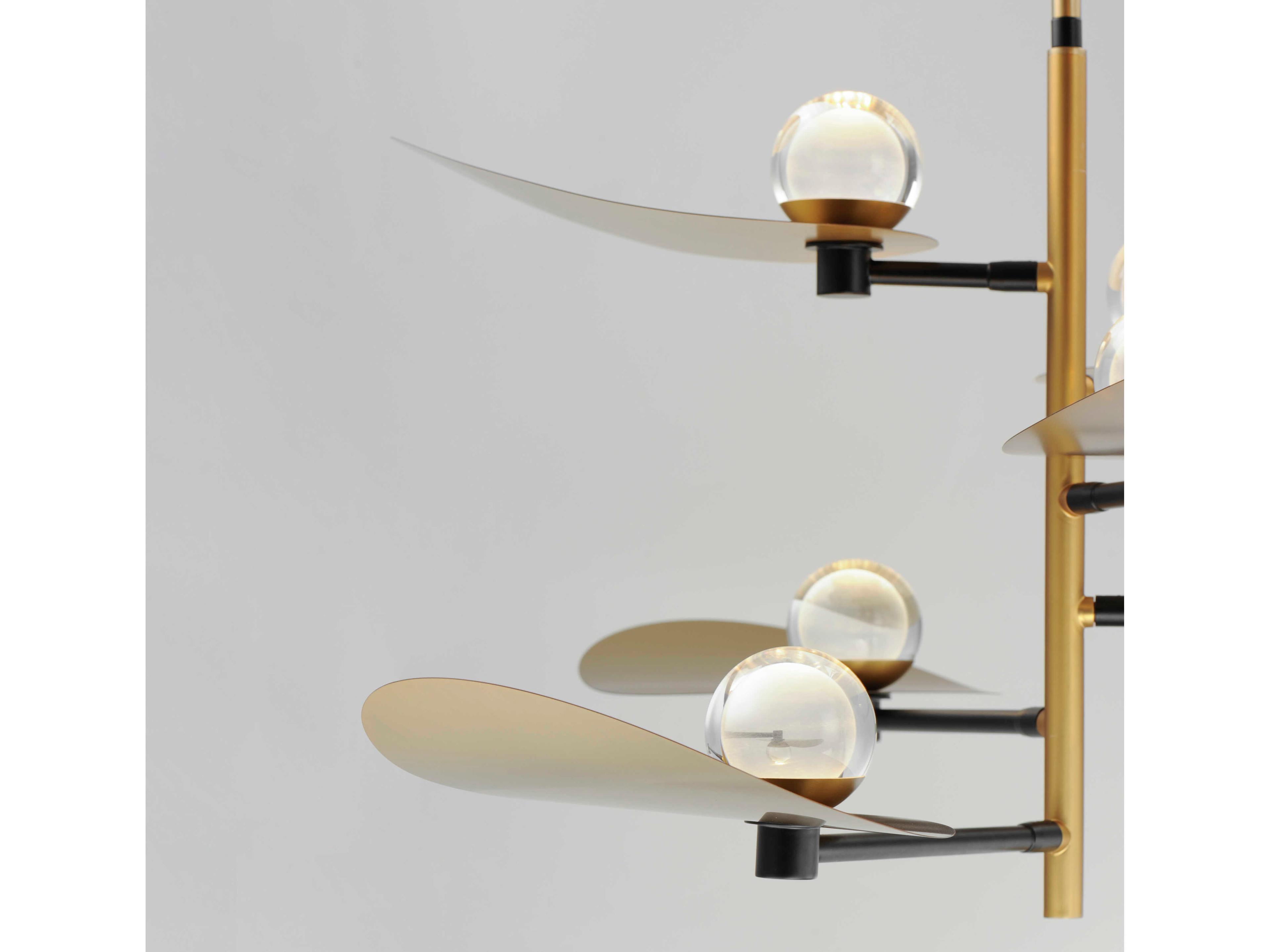 ET2 Pearl 6-Light Black Natural Aged Brass Crystal LED Chandelier