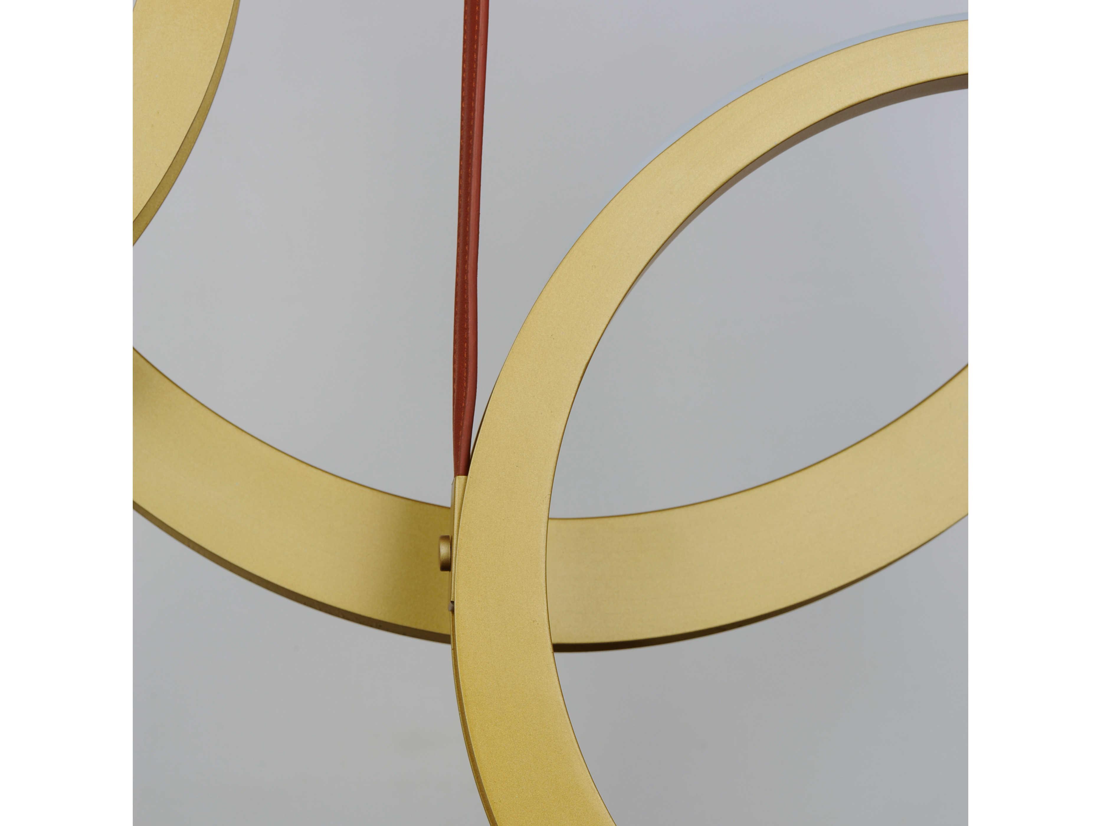 ET2 Tether 5-Light Natural Aged Brass LED Linear Round Island Pendant