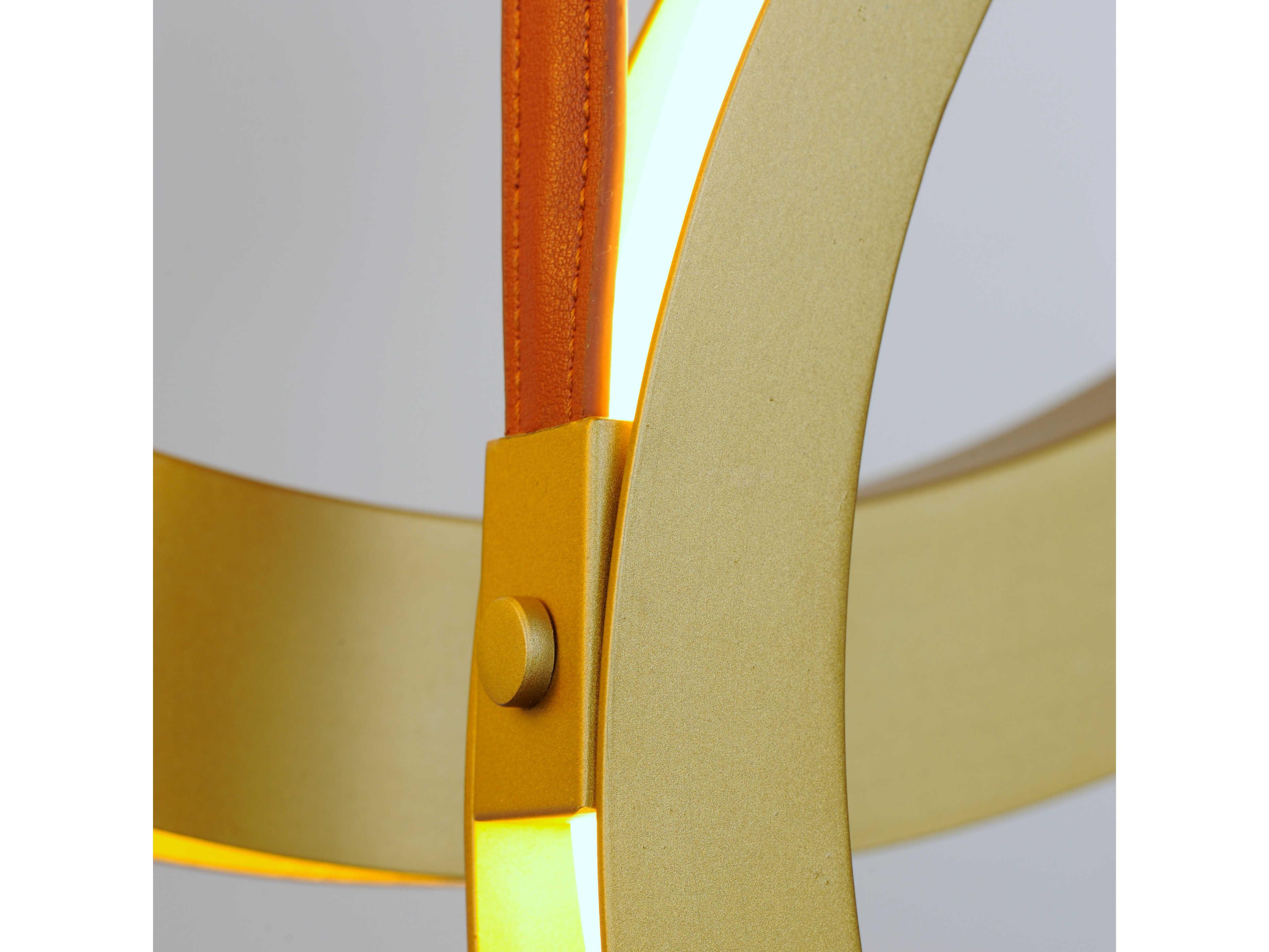 ET2 Tether 5-Light Natural Aged Brass LED Linear Round Island Pendant