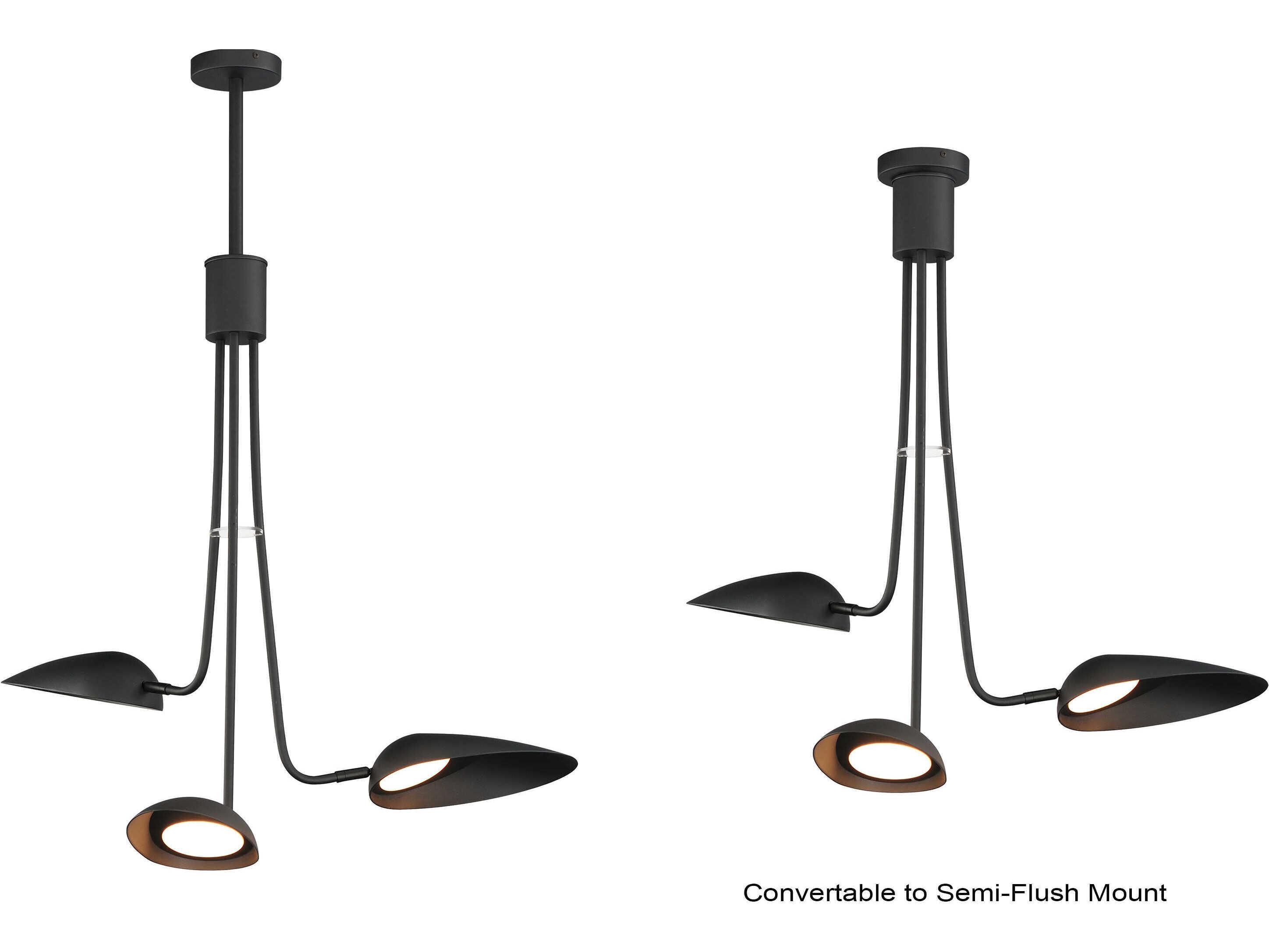 ET2 Marsh 3-Light Black Dome Pendant