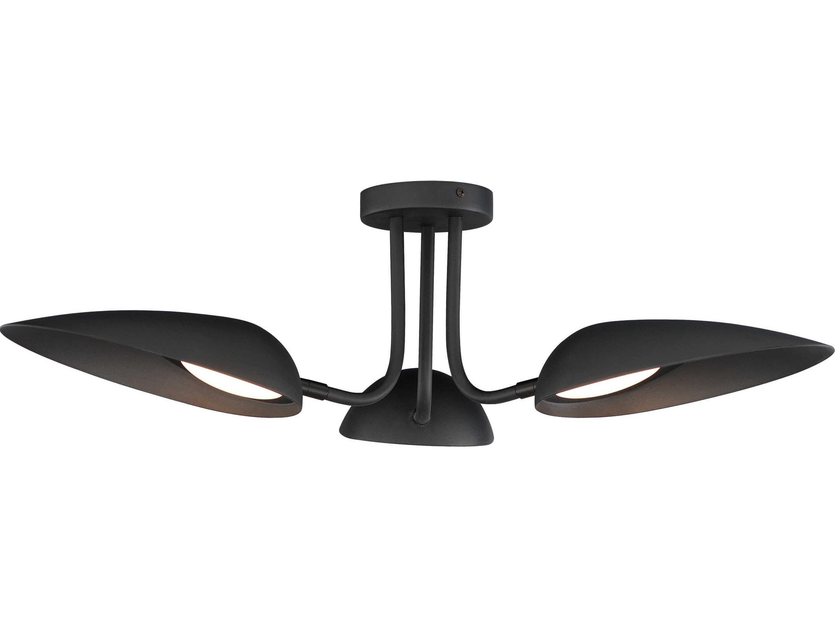 ET2 Marsh 3-Light Black Dome Semi Flush Mount