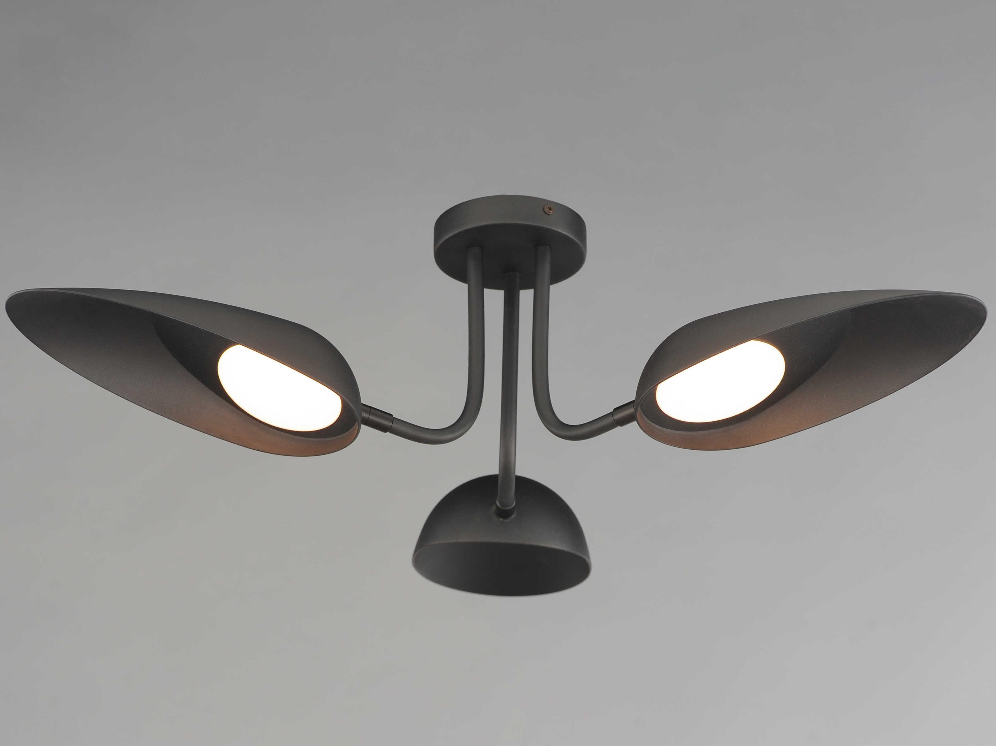 ET2 Marsh 3-Light Black Dome Semi Flush Mount