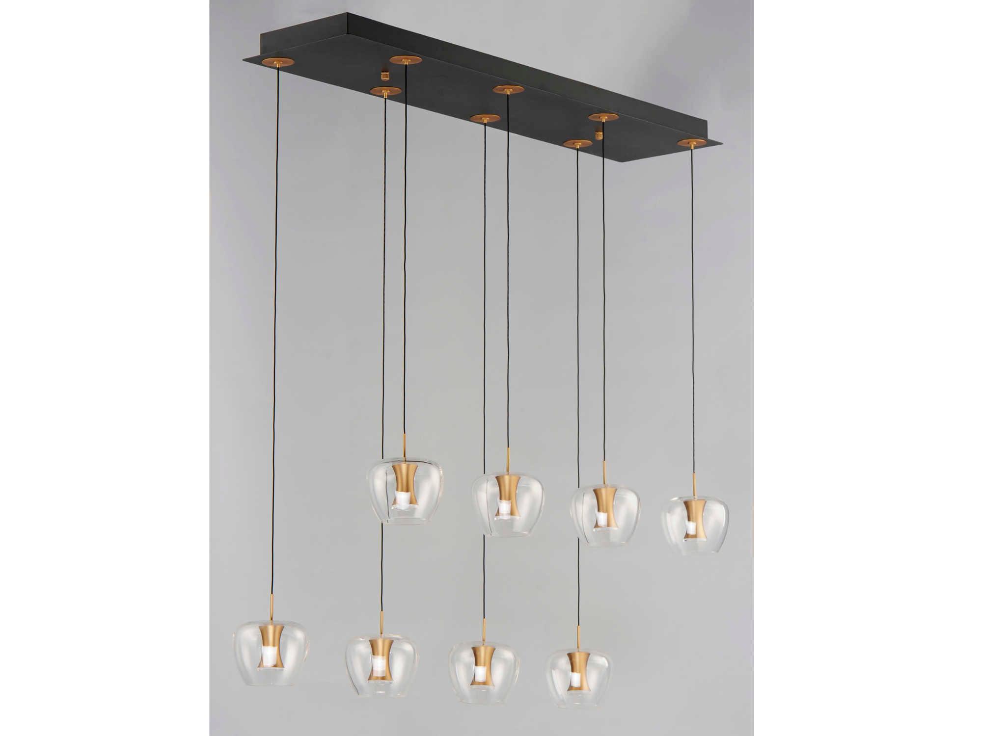 ET2 Newton 8-Light Black Gold Glass LED Island Pendant