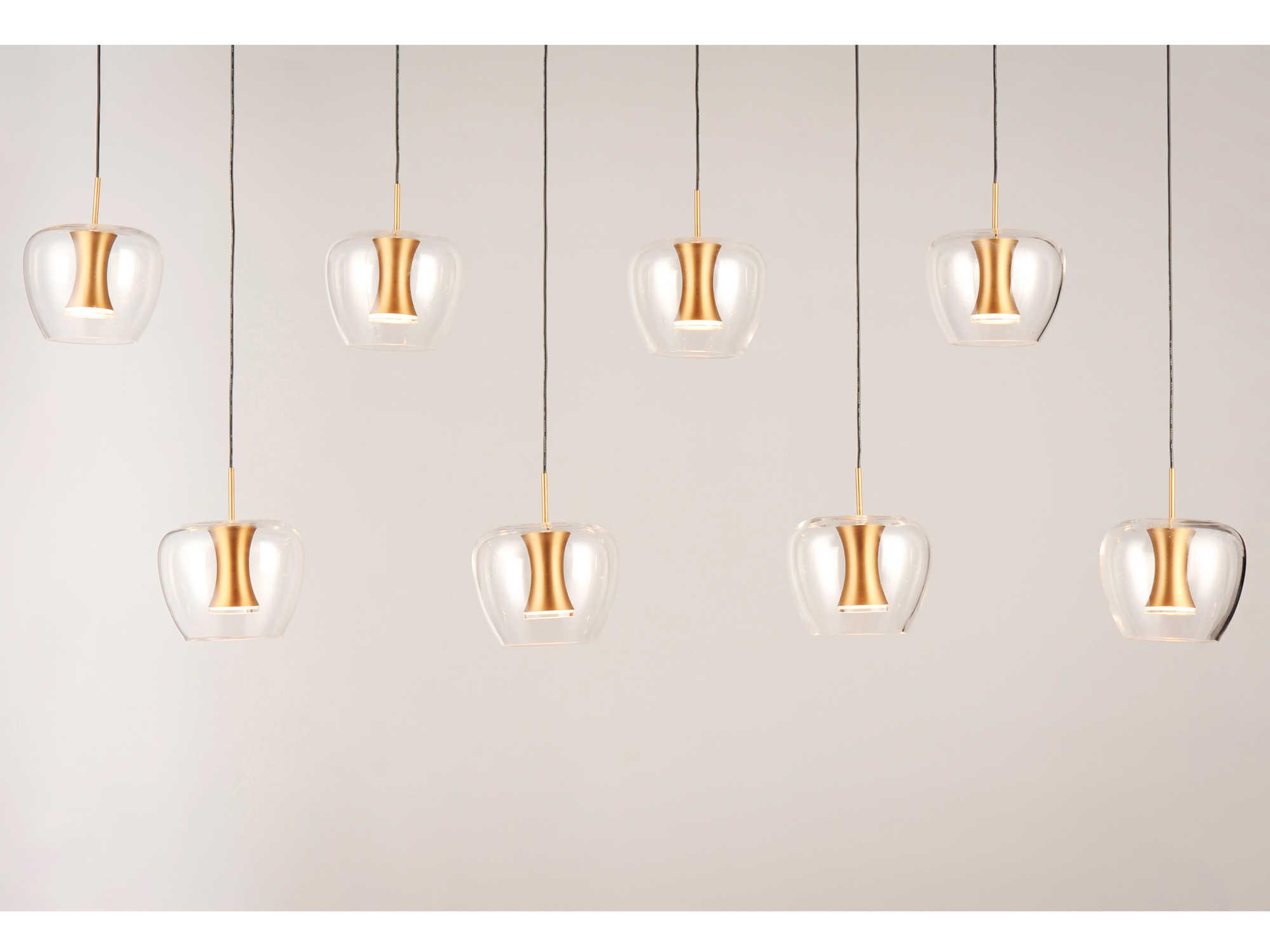 ET2 Newton 8-Light Black Gold Glass LED Island Pendant