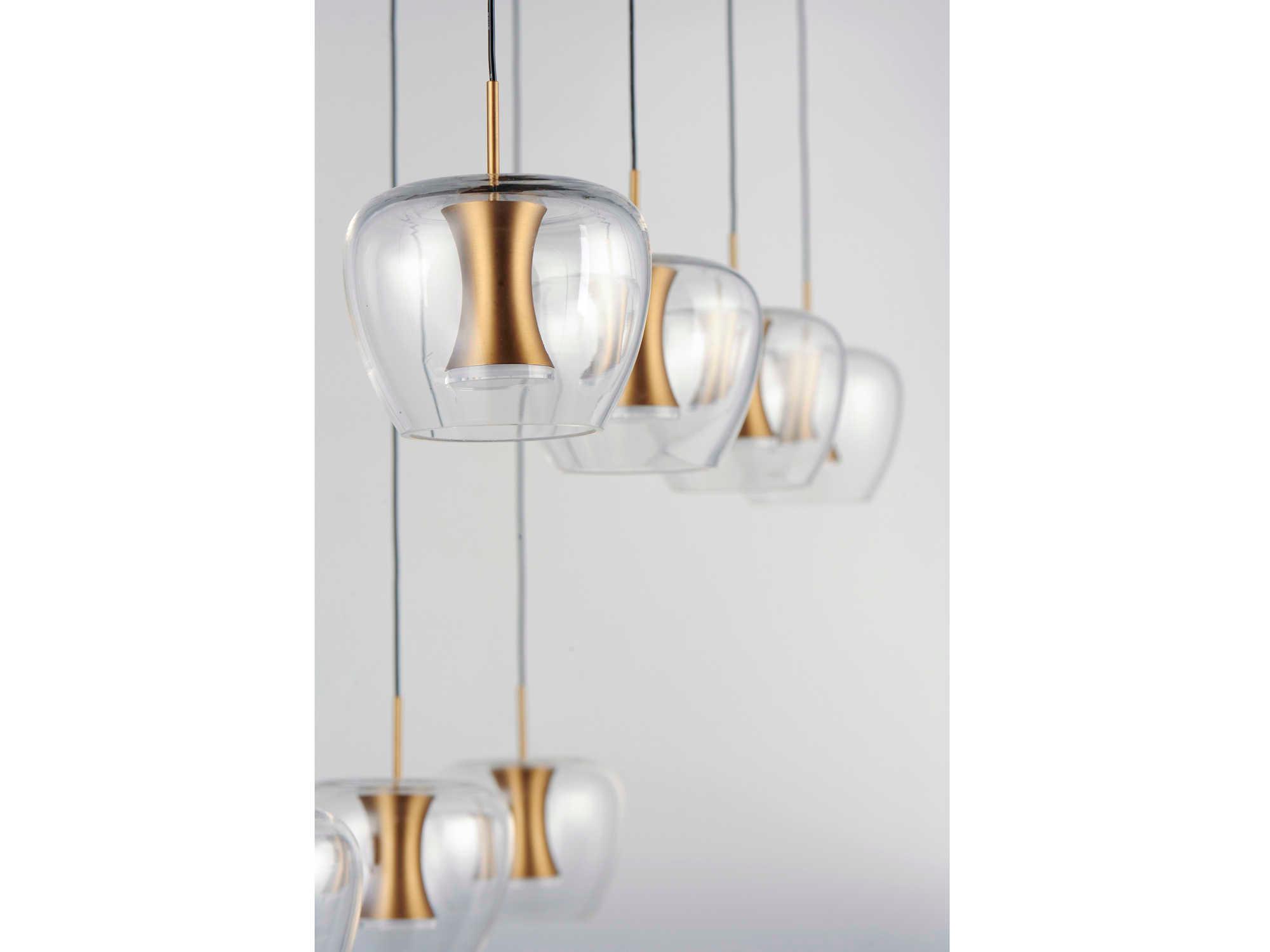 ET2 Newton 8-Light Black Gold Glass LED Island Pendant