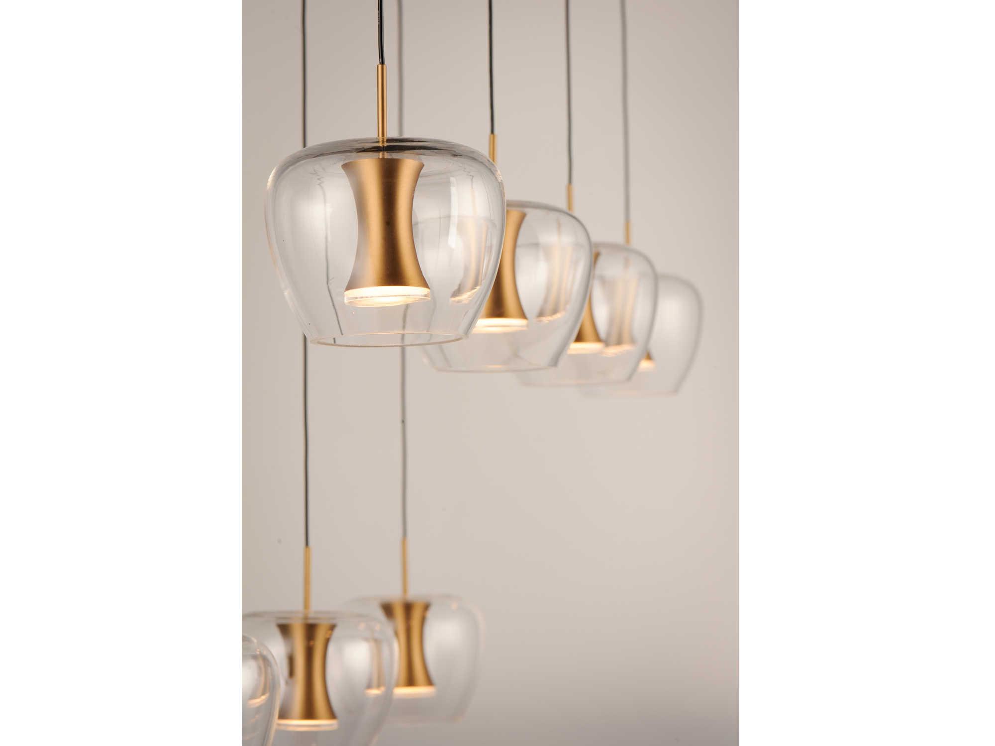 ET2 Newton 8-Light Black Gold Glass LED Island Pendant