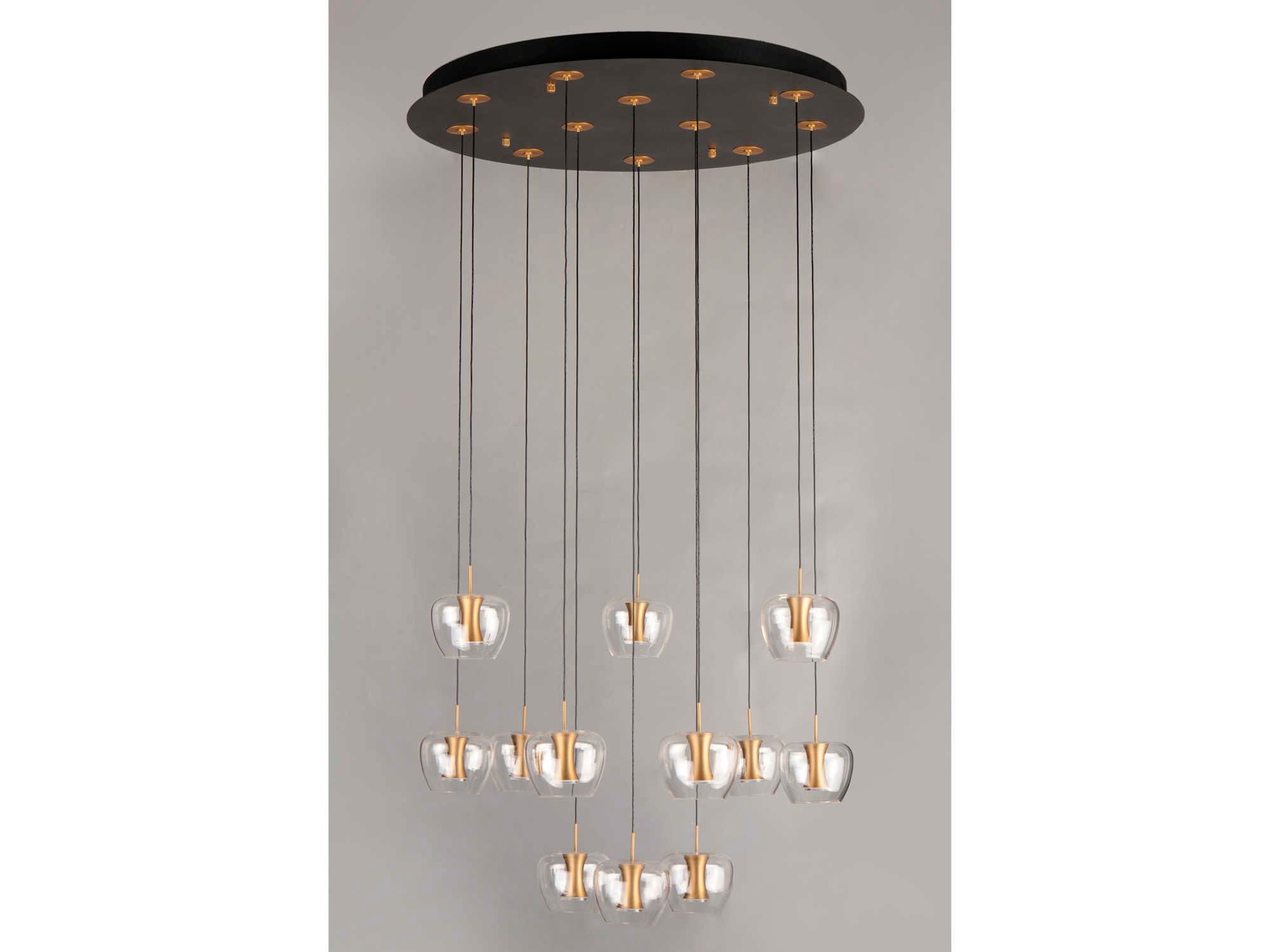 ET2 Newton 12-Light Black Gold Glass LED Pendant