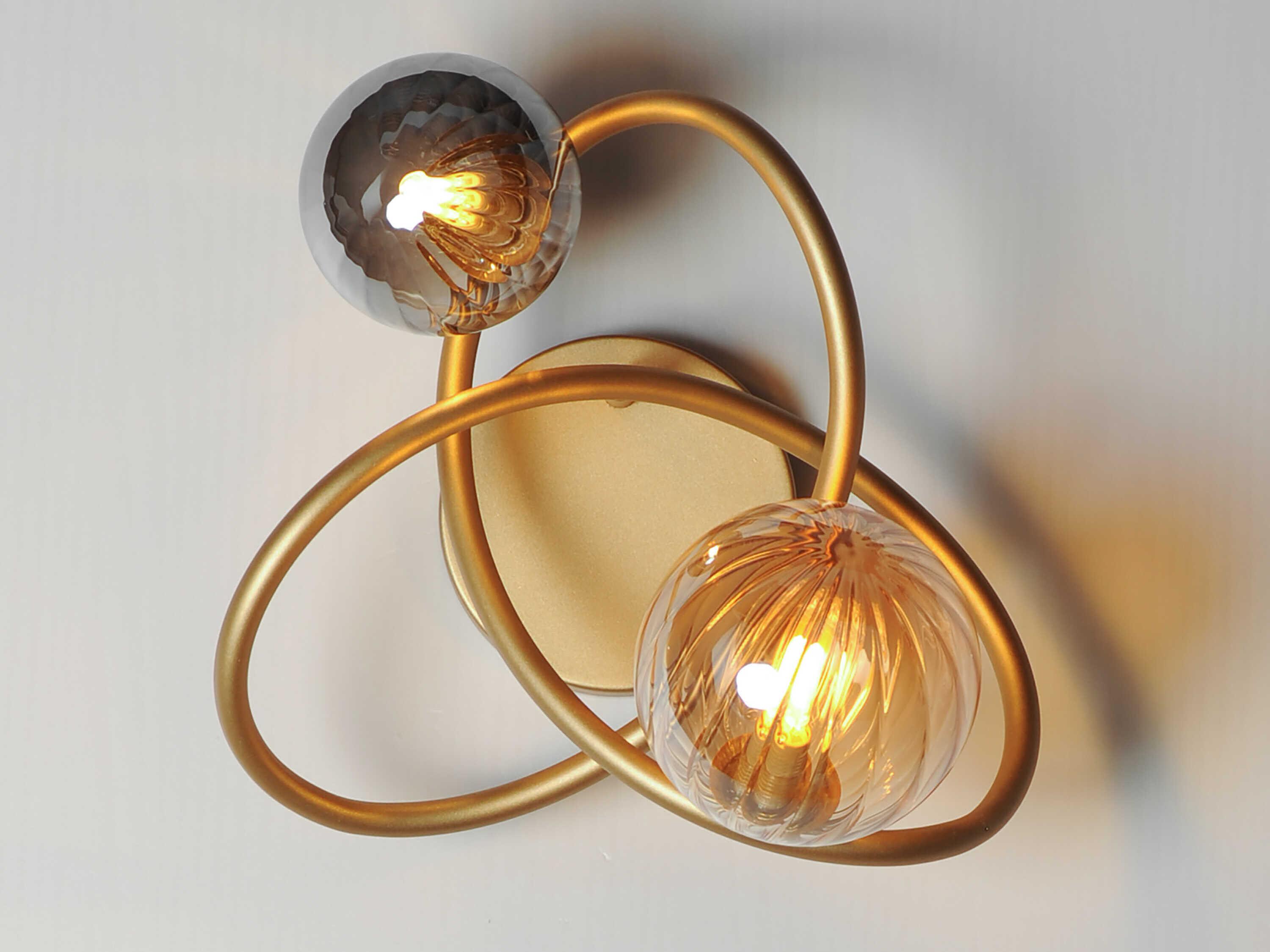 ET2 Planetary 2-Light Gold Wall Sconce