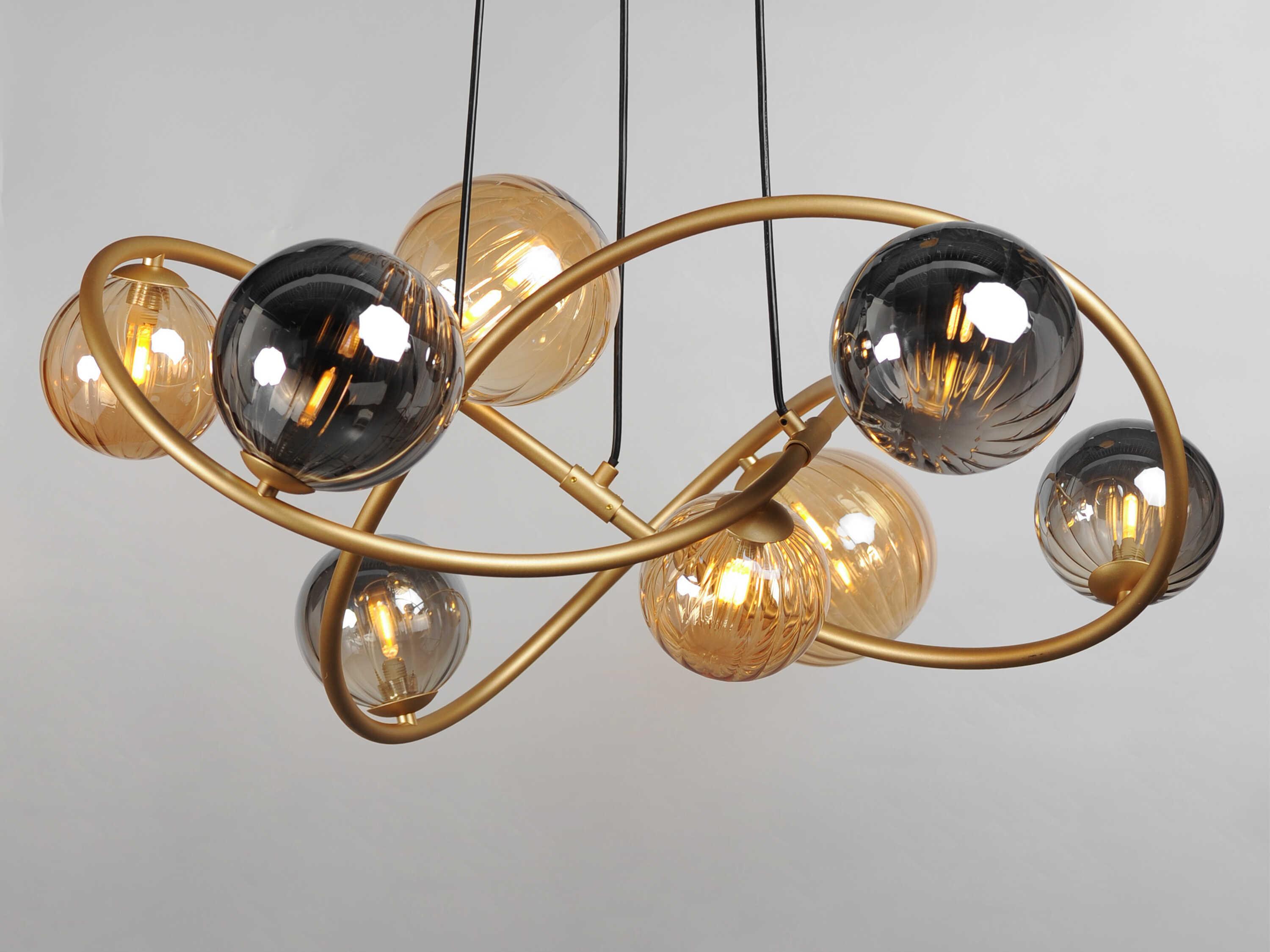 ET2 Planetary 8-Light Gold Globe Chandelier