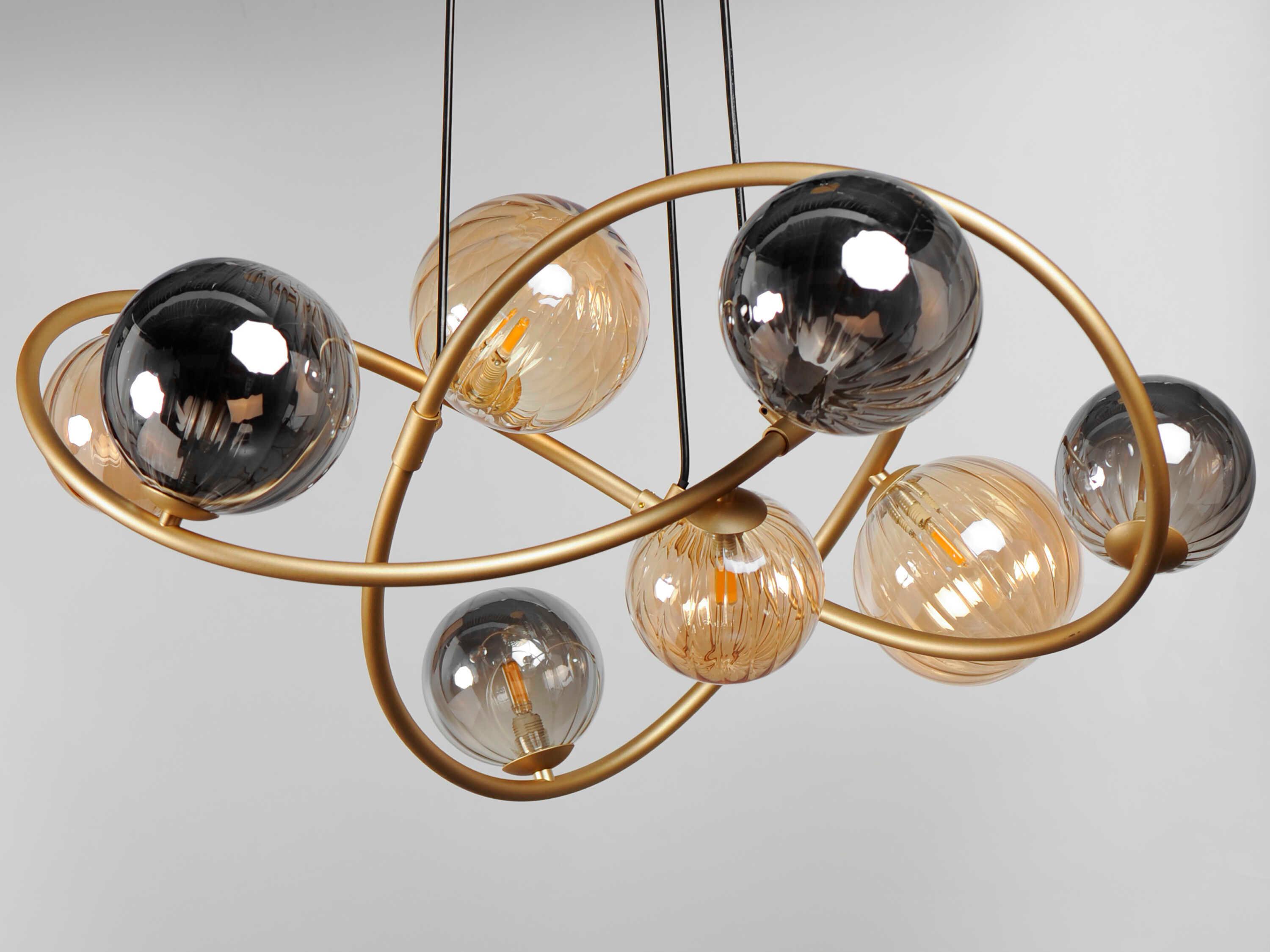 ET2 Planetary 8-Light Gold Globe Chandelier