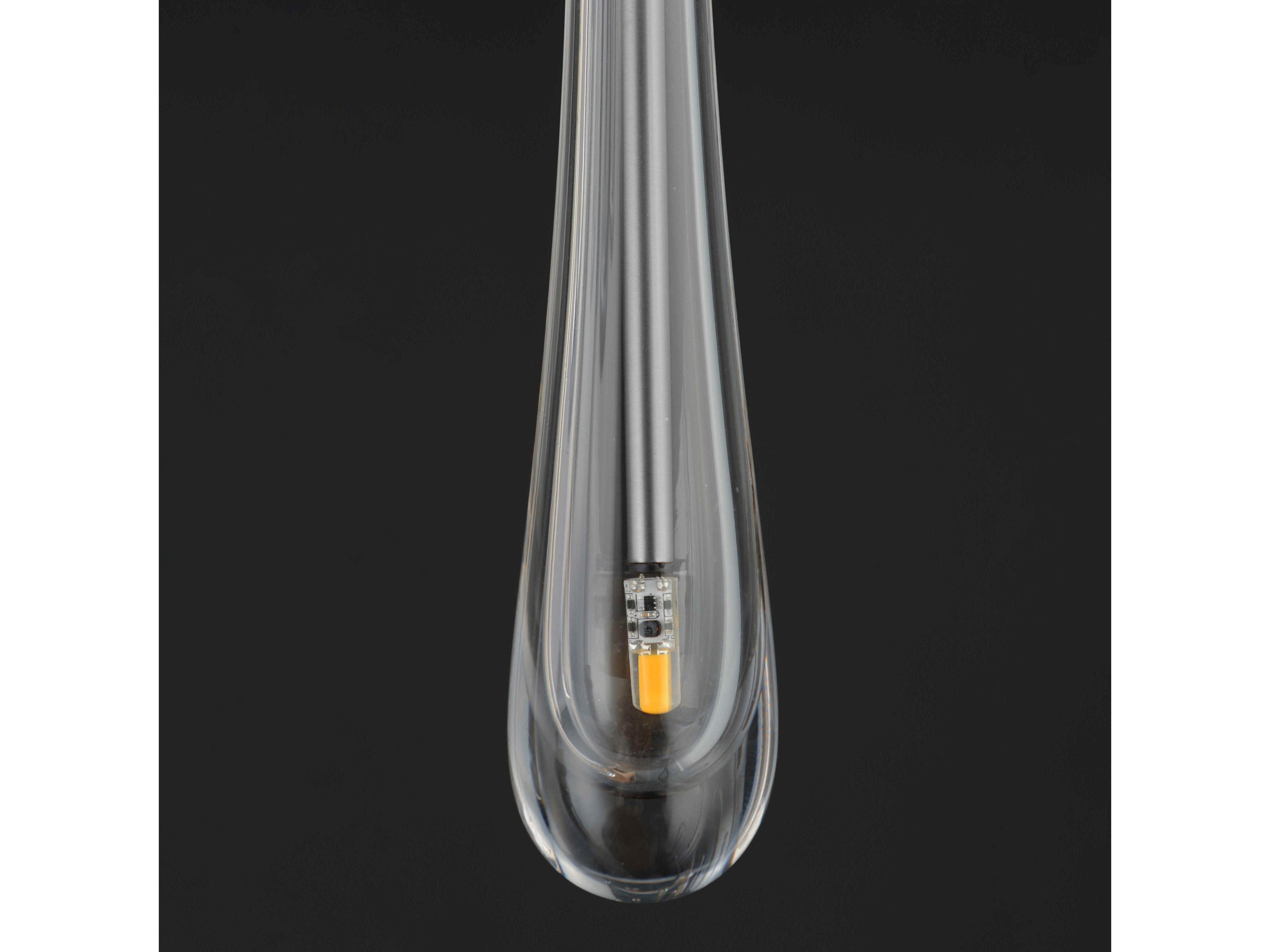 ET2 1-Light Satin Nickel Crystal Glass Mini Pendant