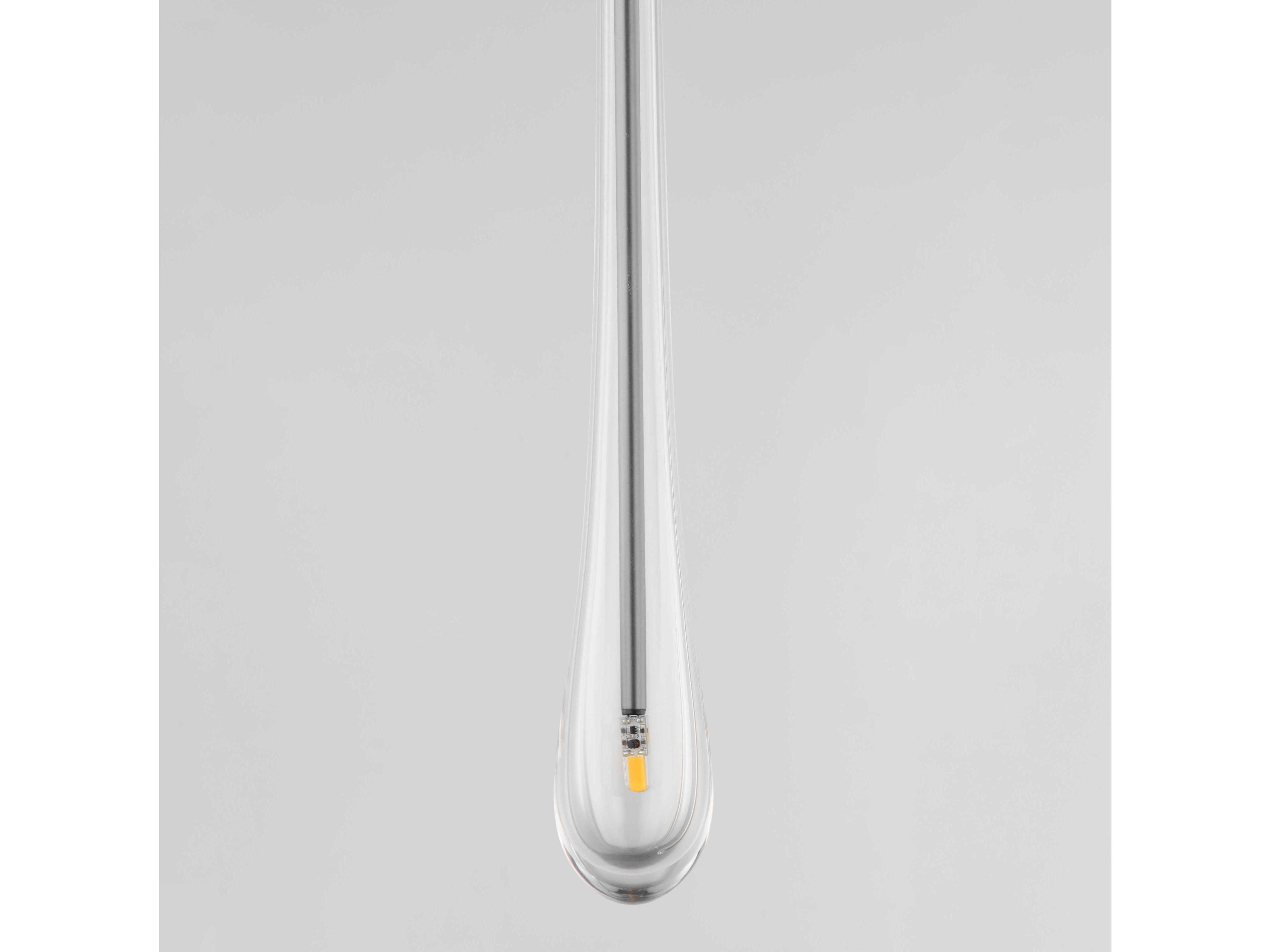 ET2 1-Light Satin Nickel Crystal Glass Mini Pendant