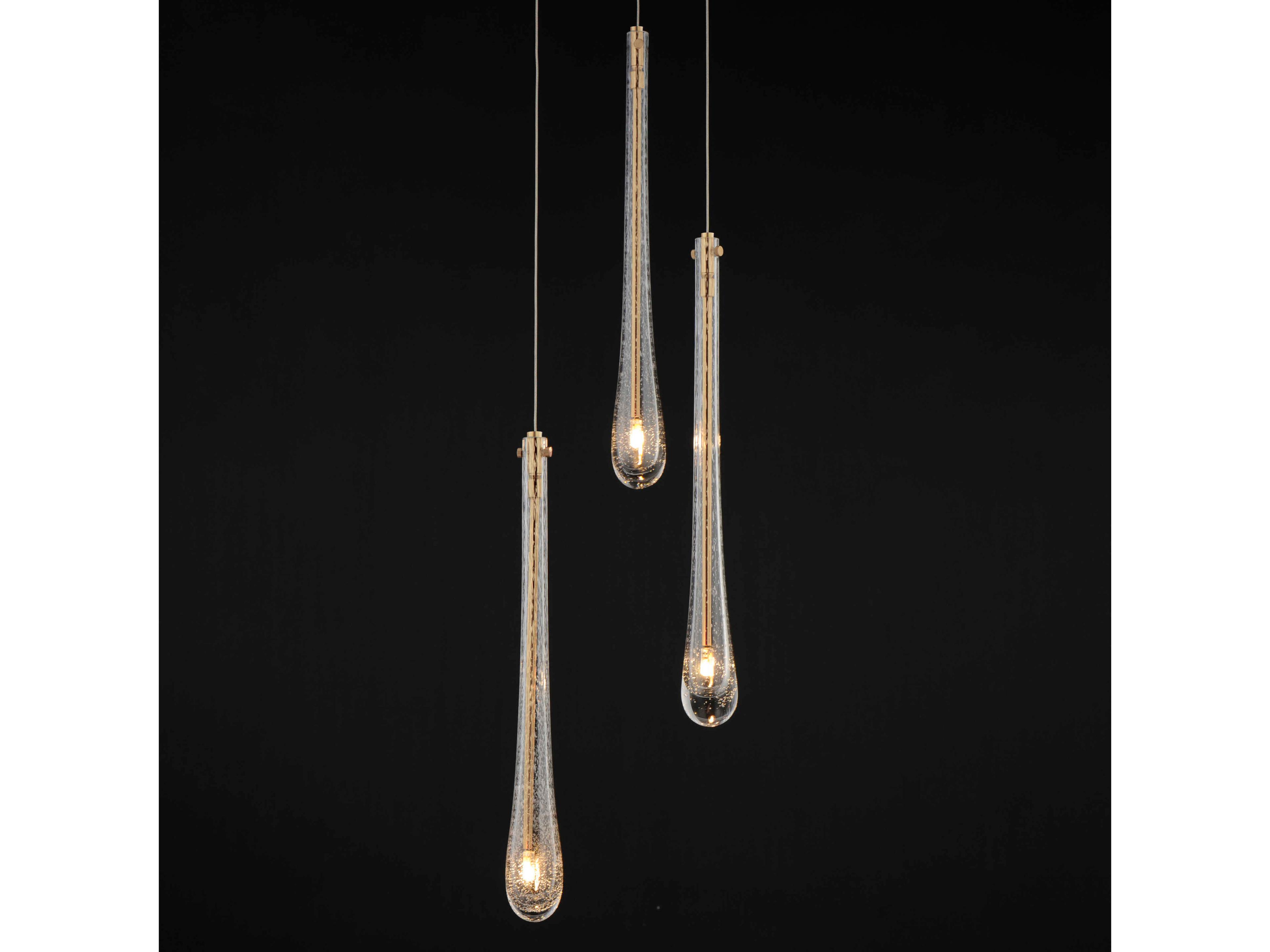 ET2 Stillo 3-Light Gold Crystal Glass Mini Pendant