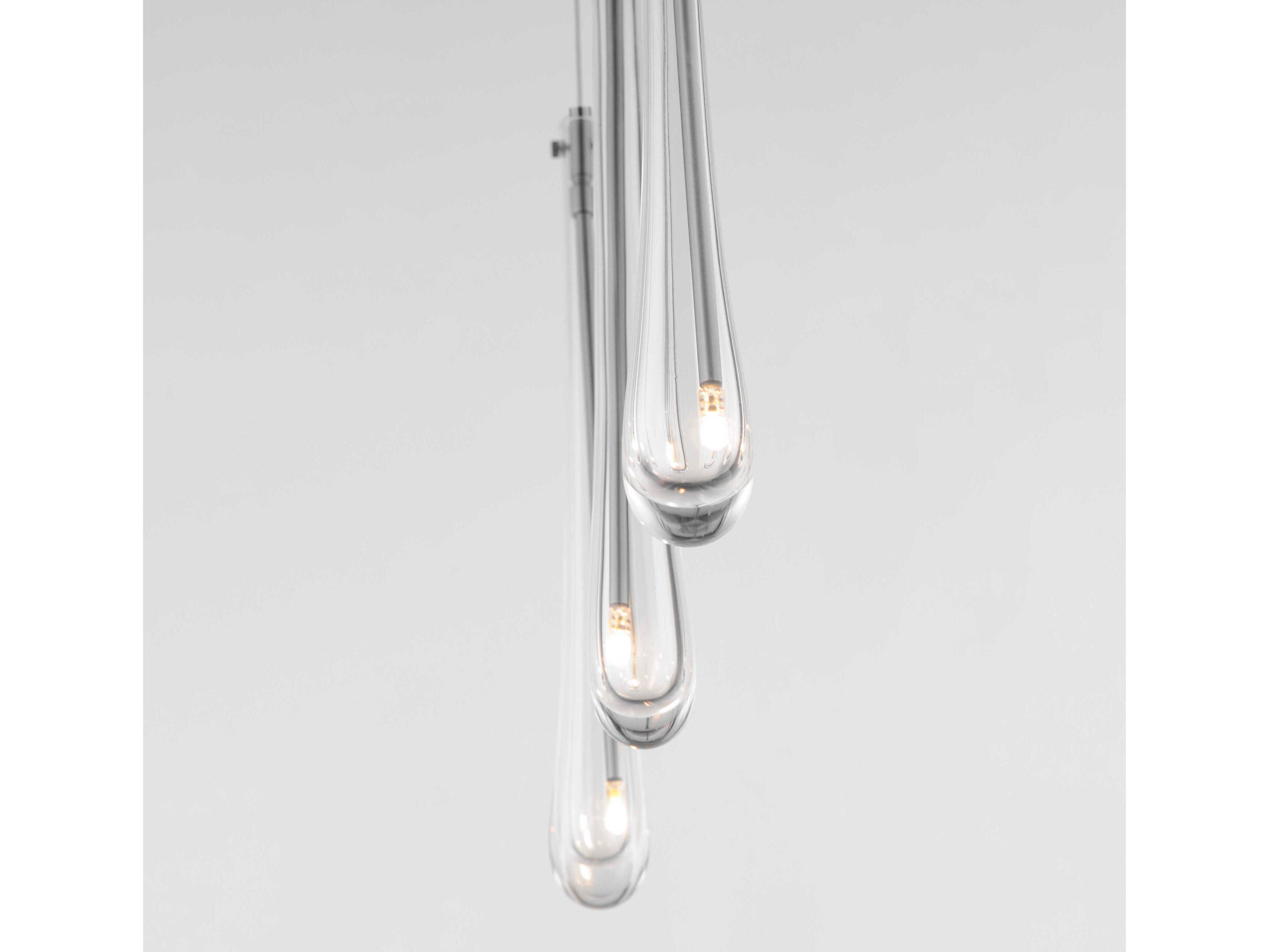 ET2 Stillo 3-Light Satin Nickel Crystal Glass Mini Pendant