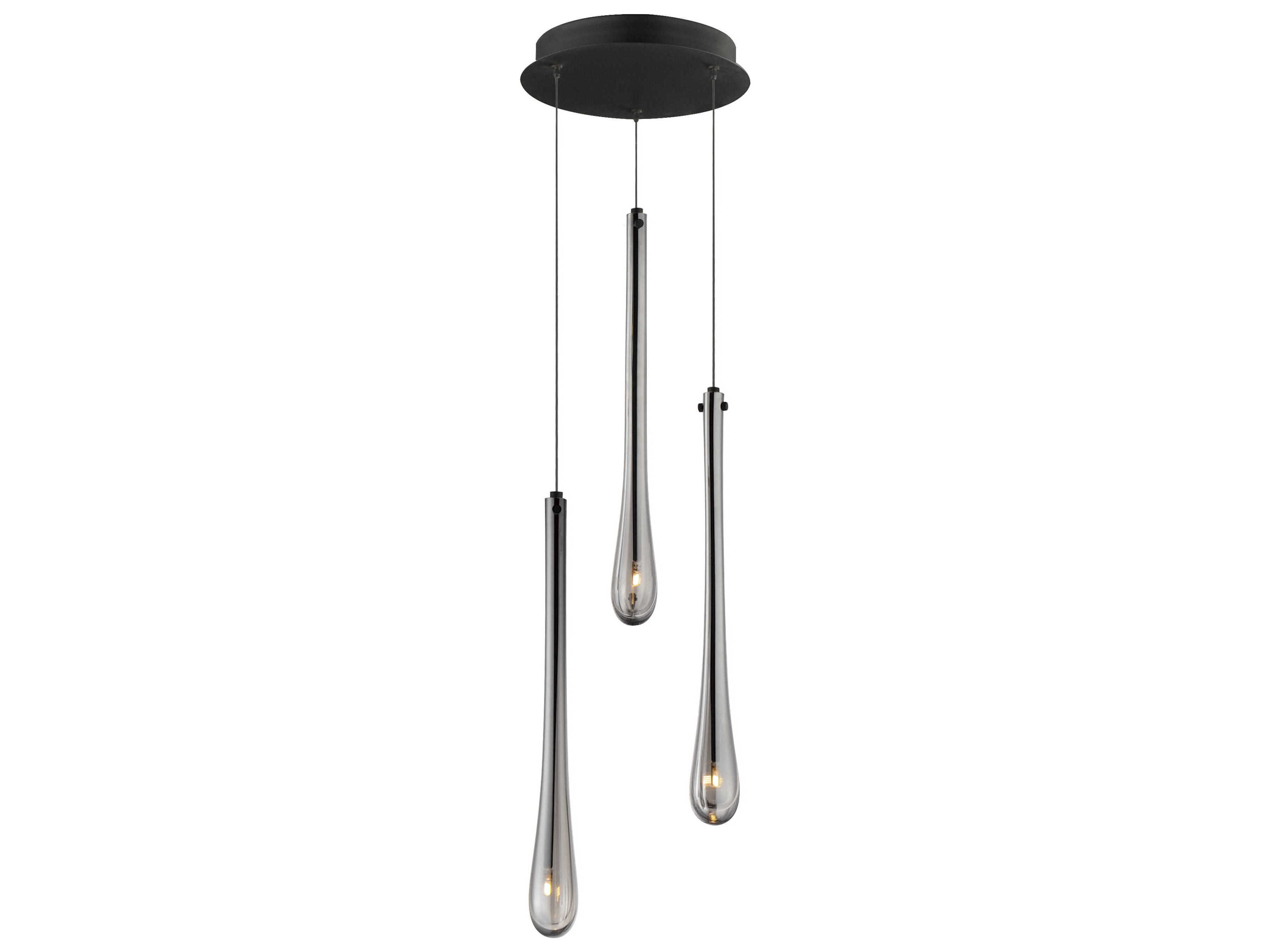ET2 Stillo 3-Light Black Glass LED Mini Pendant