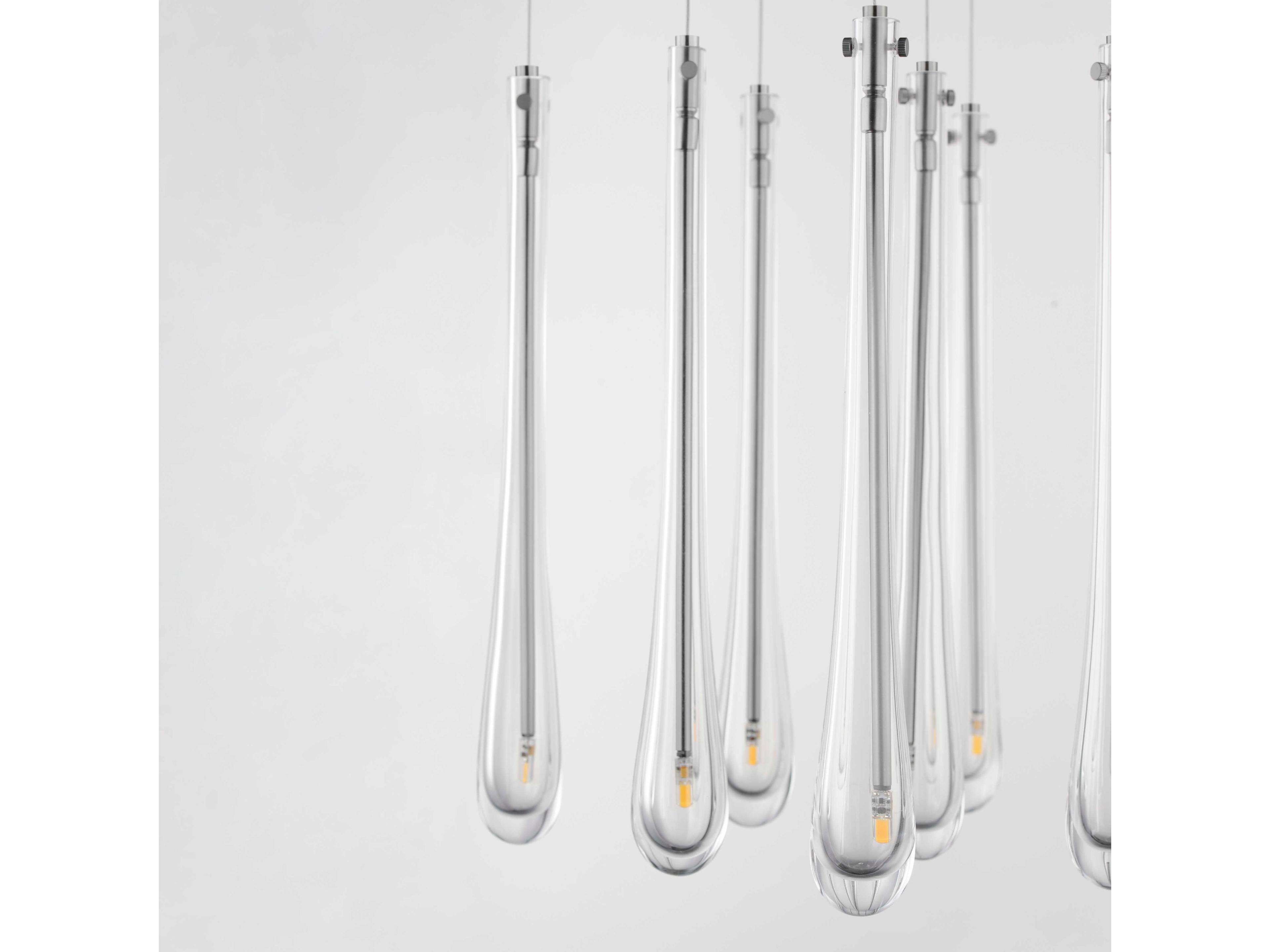 ET2 Stillo 9-Light Satin Nickel Crystal Glass Pendant