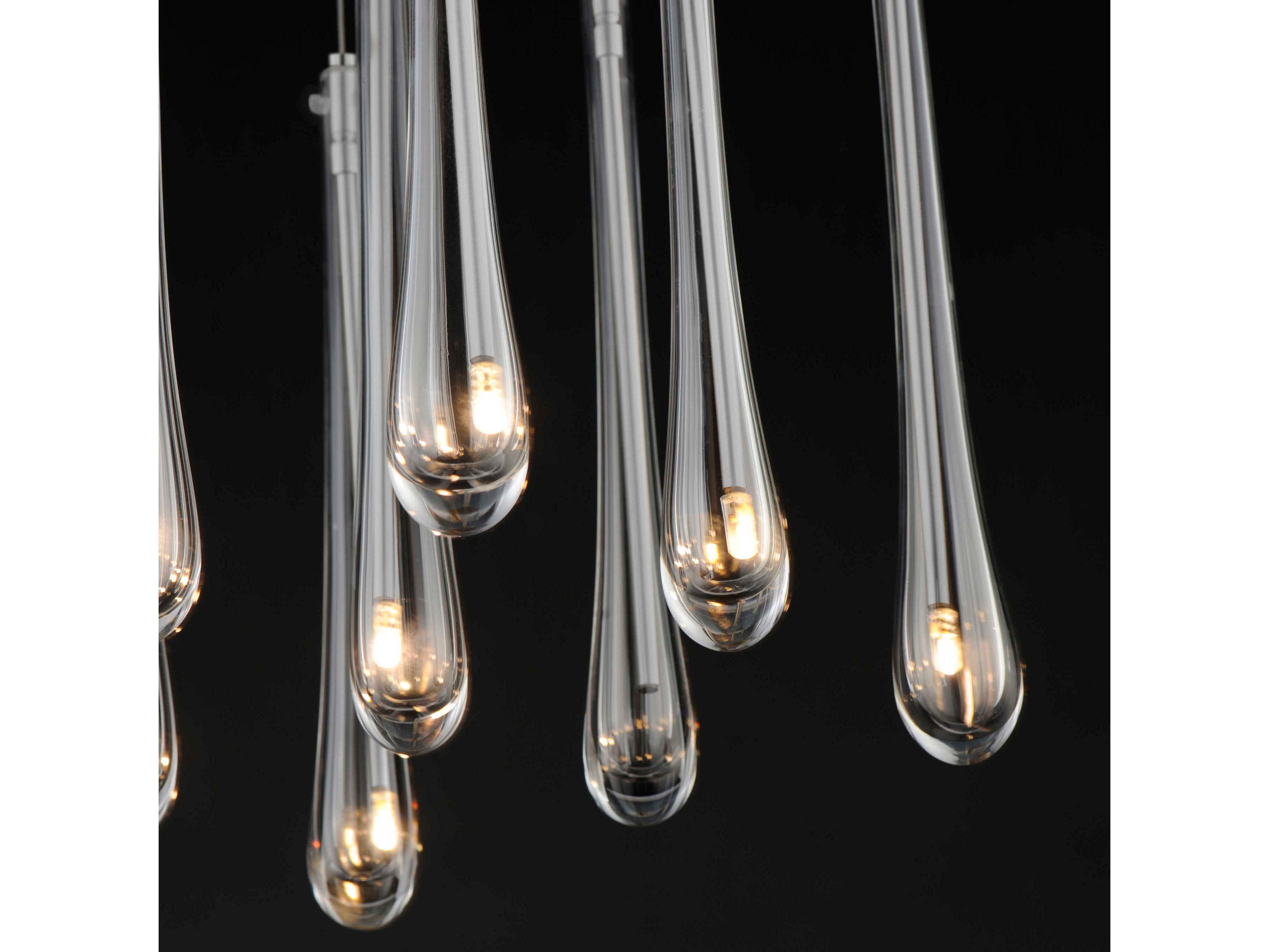 ET2 Stillo 9-Light Satin Nickel Crystal Glass Pendant