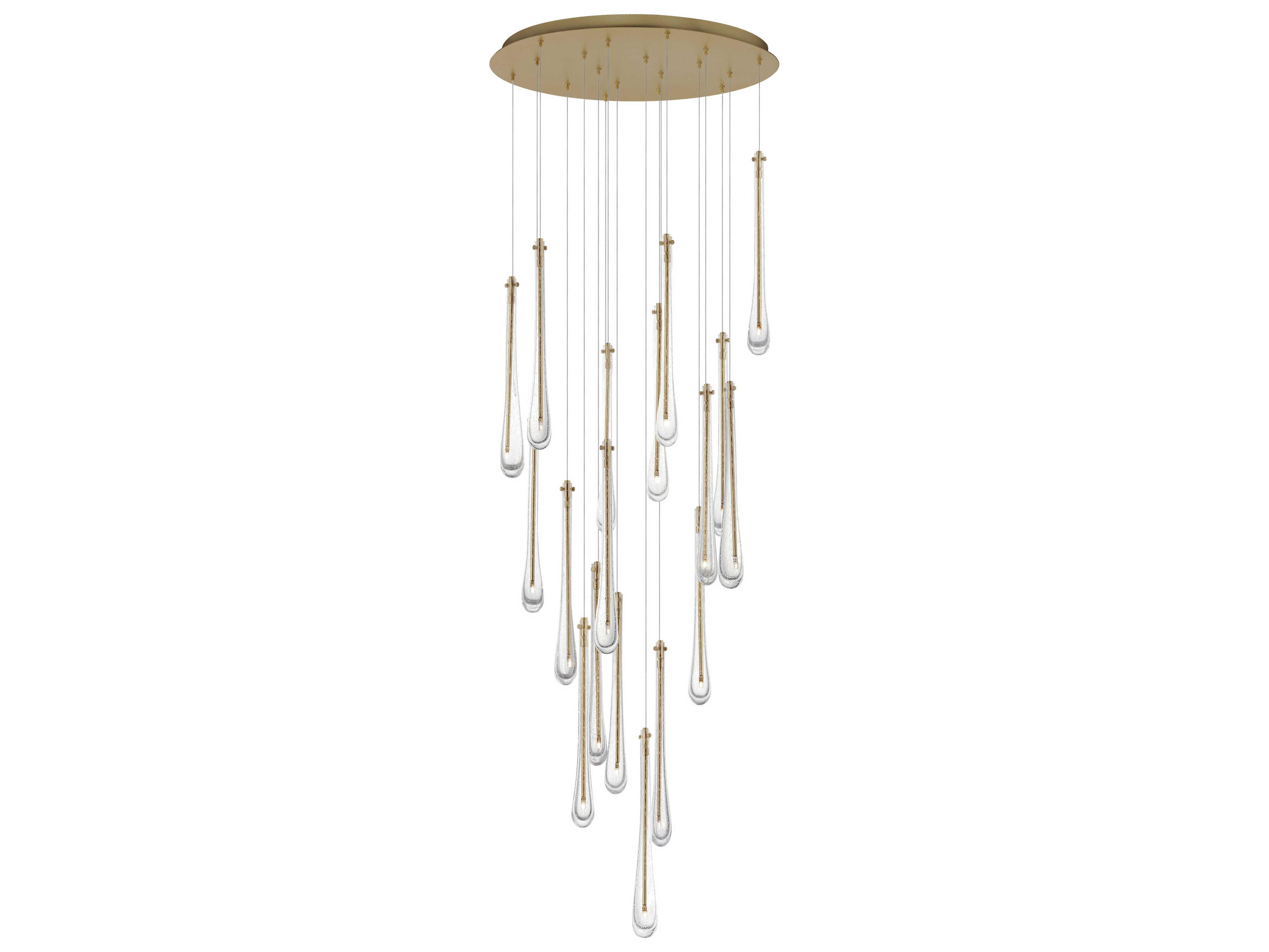 ET2 Stillo 18-Light8-Light Gold Crystal Glass Pendant