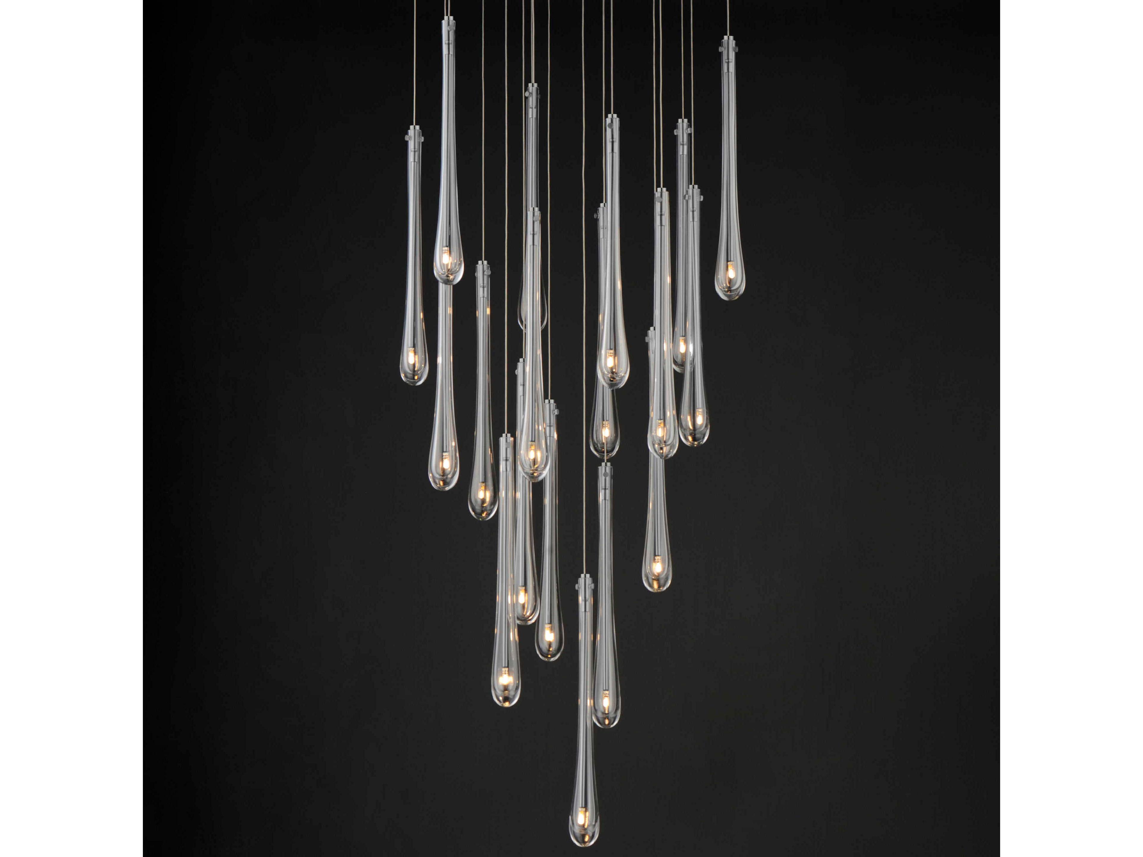 ET2 Stillo 18-Light8-Light Satin Nickel Crystal Glass Pendant