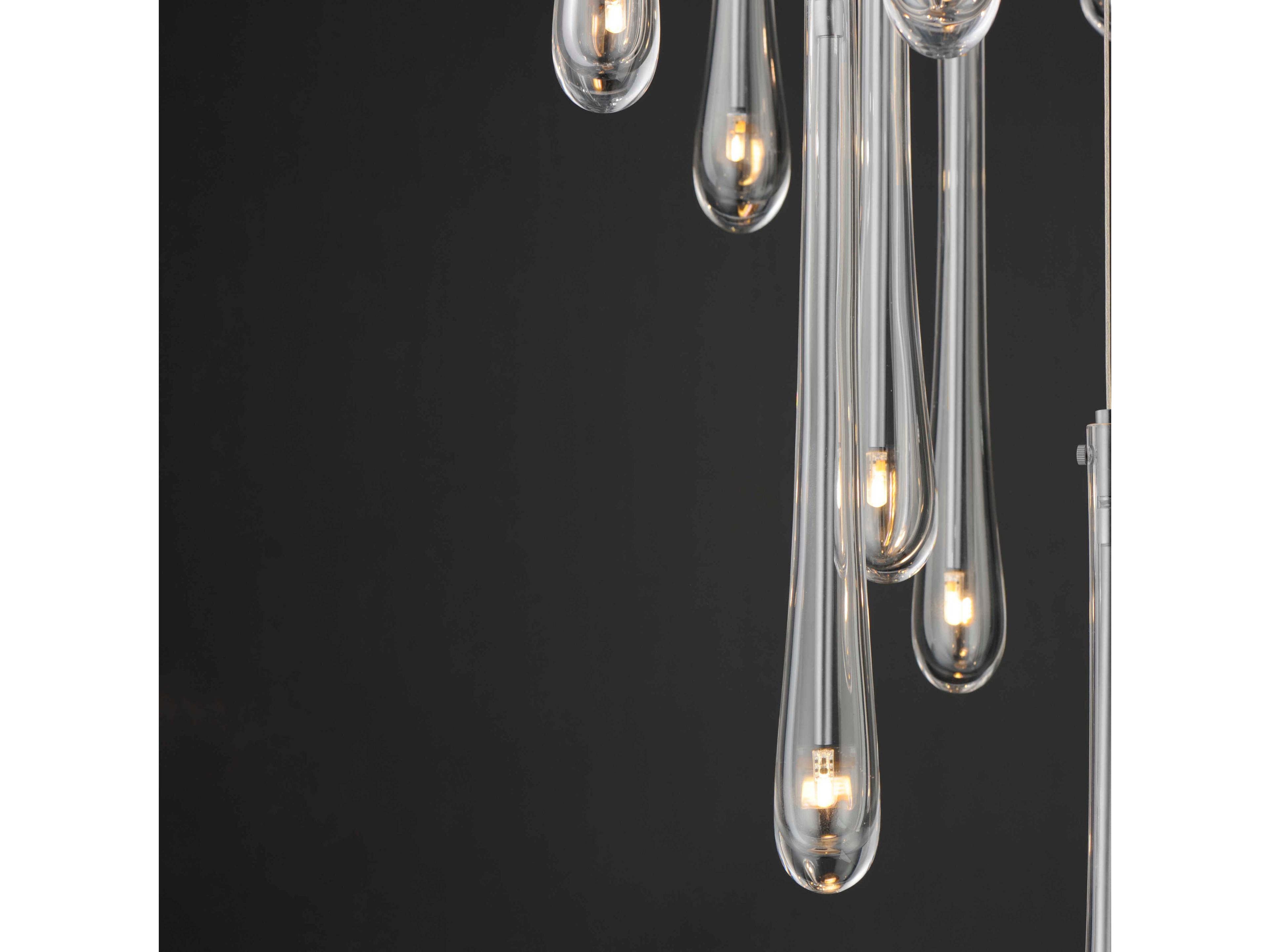 ET2 Stillo 18-Light8-Light Satin Nickel Crystal Glass Pendant