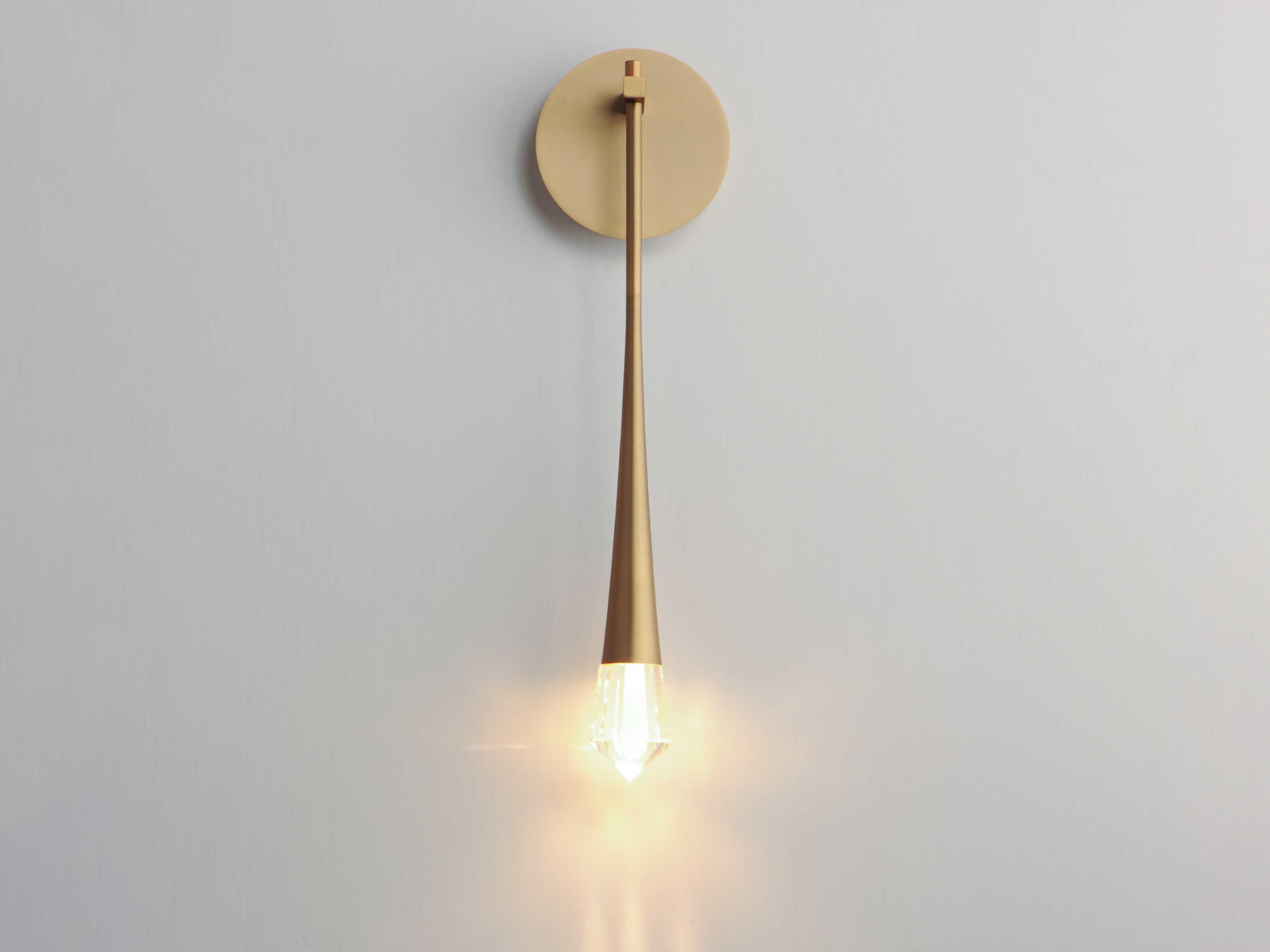 ET2 Pierce 1-Light Gold Crystal LED Wall Sconce