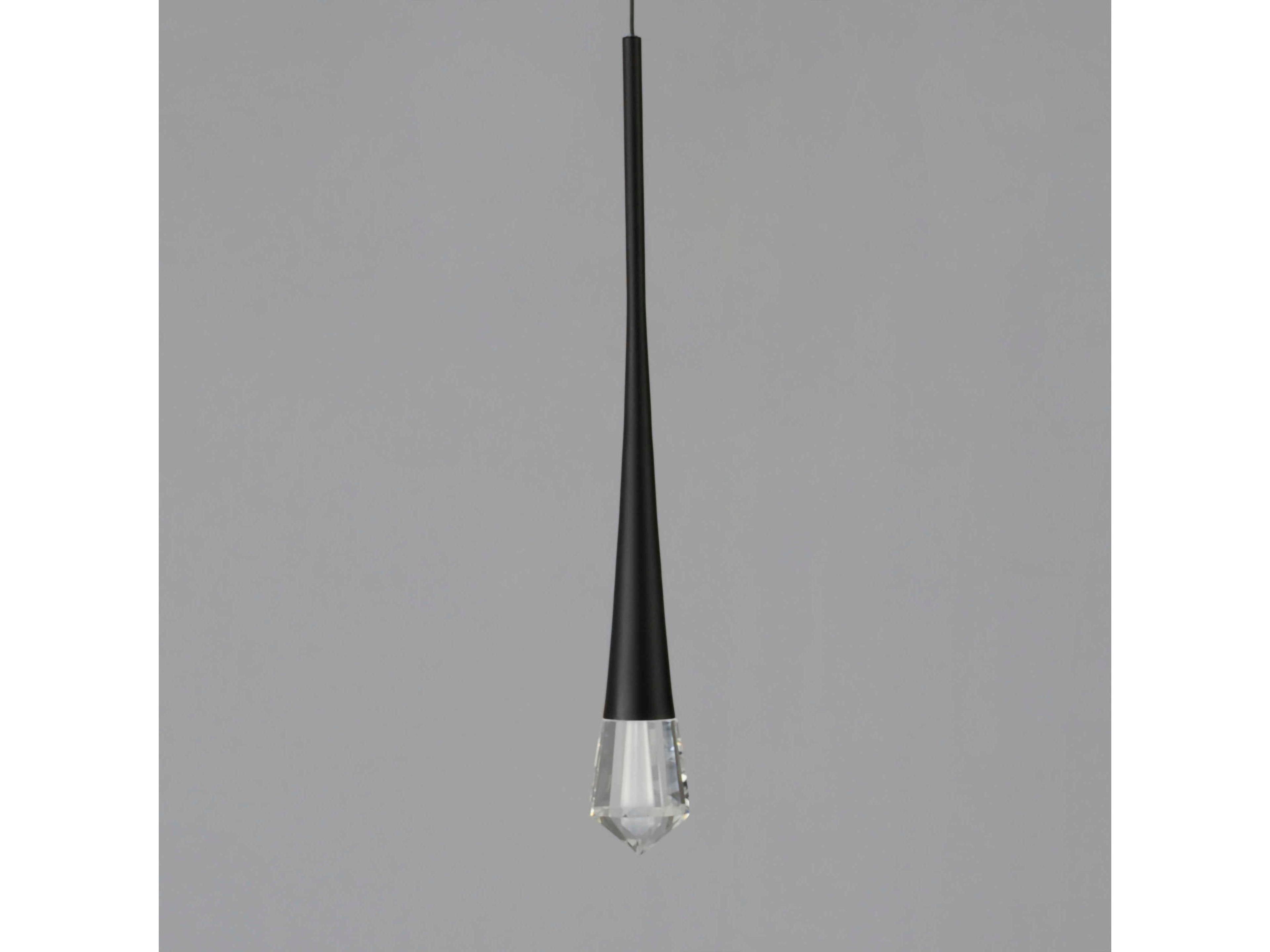 ET2 1-Light Black Crystal LED Mini Pendant
