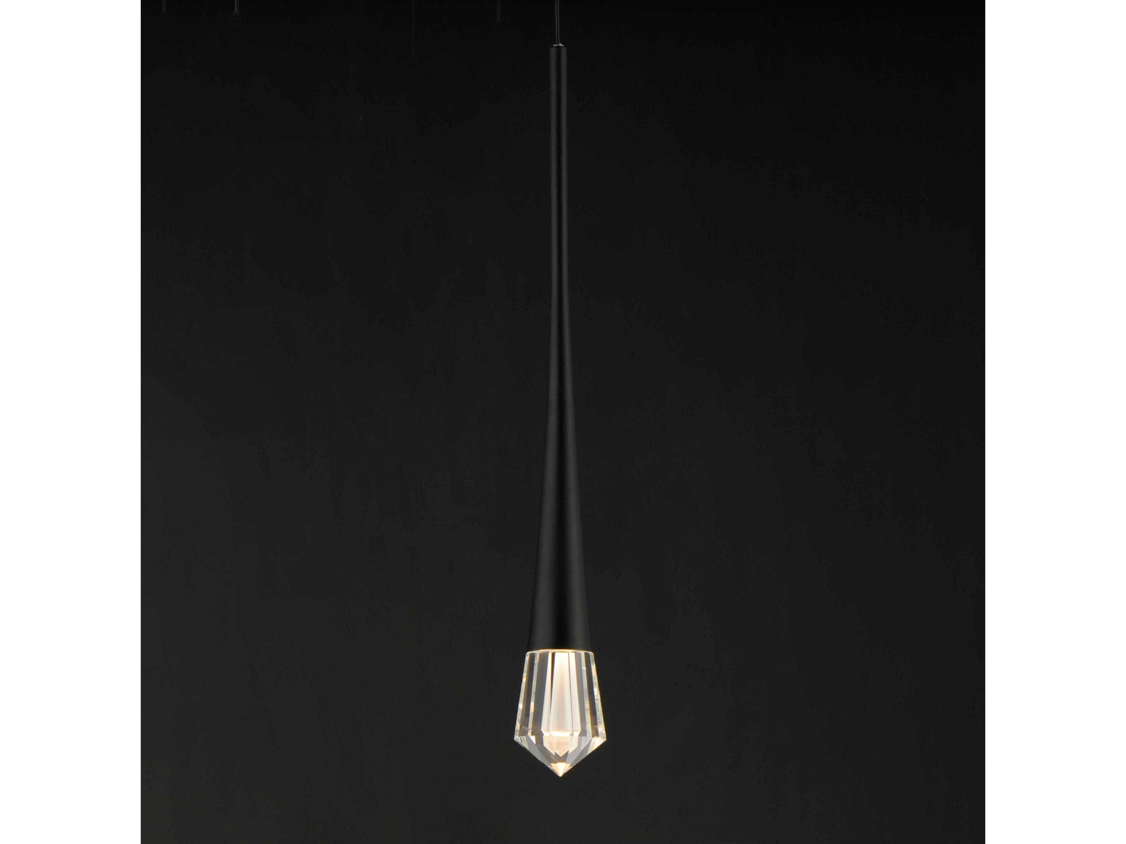 ET2 1-Light Black Crystal LED Mini Pendant