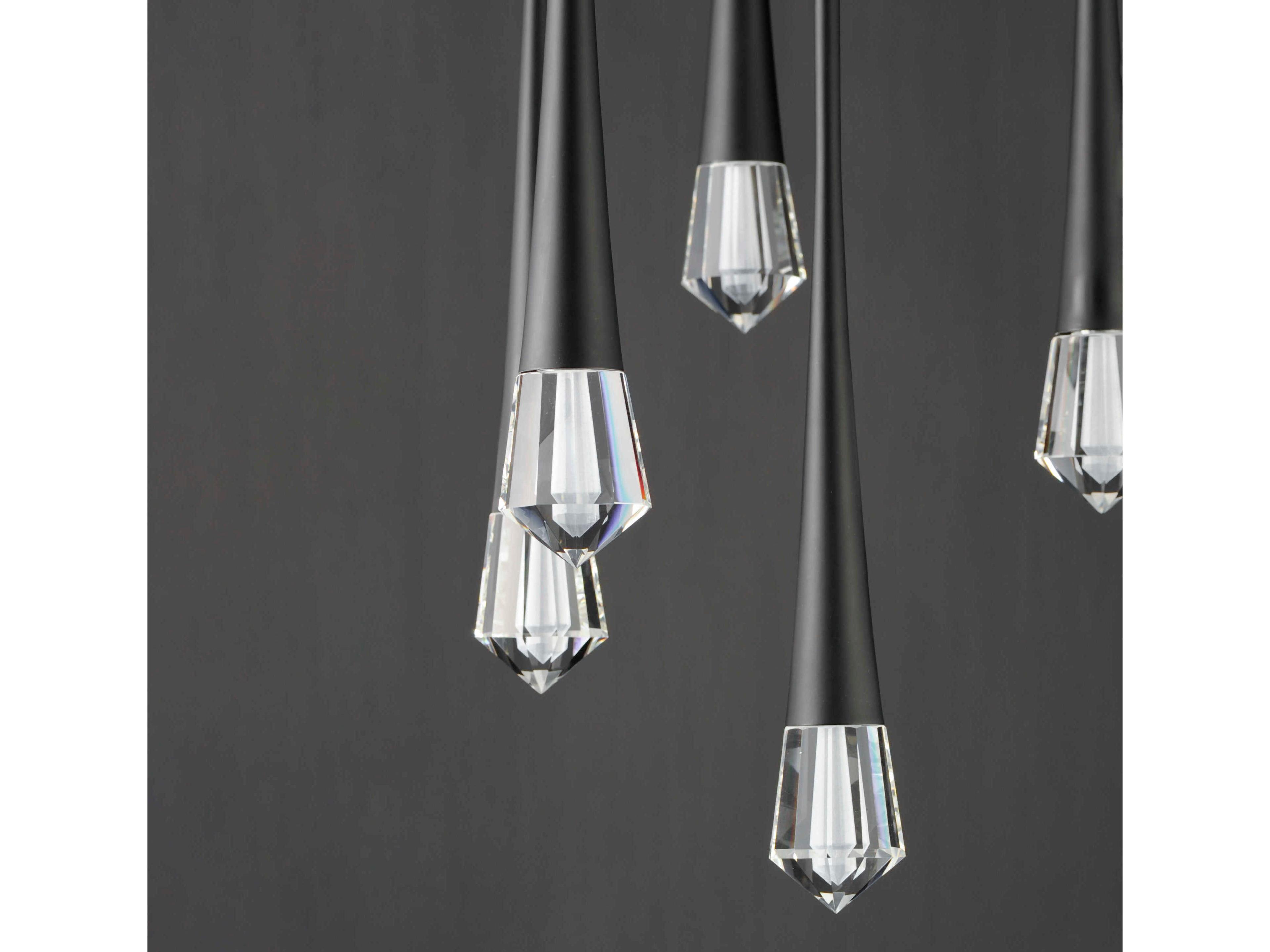 ET2 Pierce 5-Light Black Crystal LED Pendant