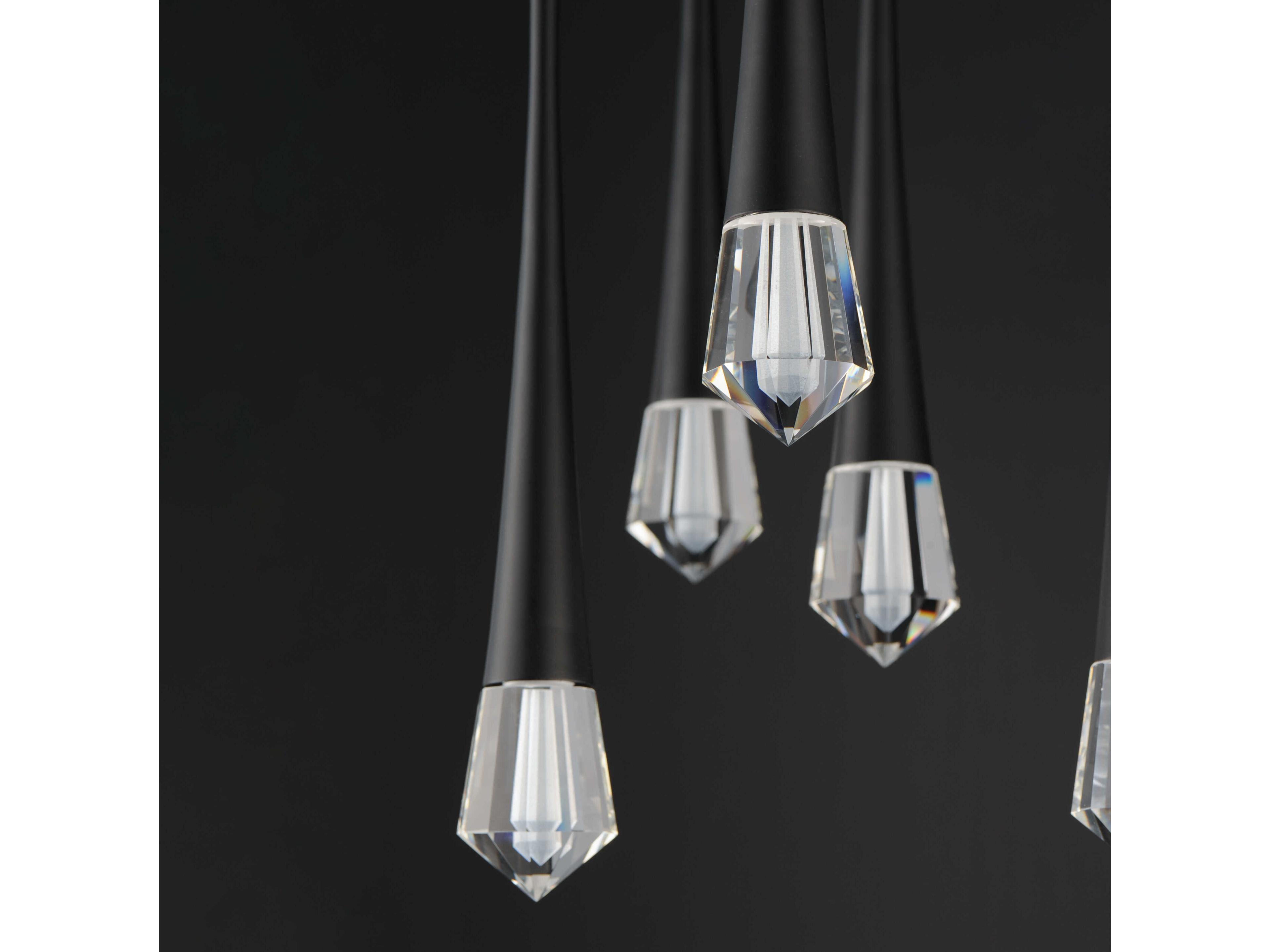 ET2 Pierce 5-Light Black Crystal LED Pendant
