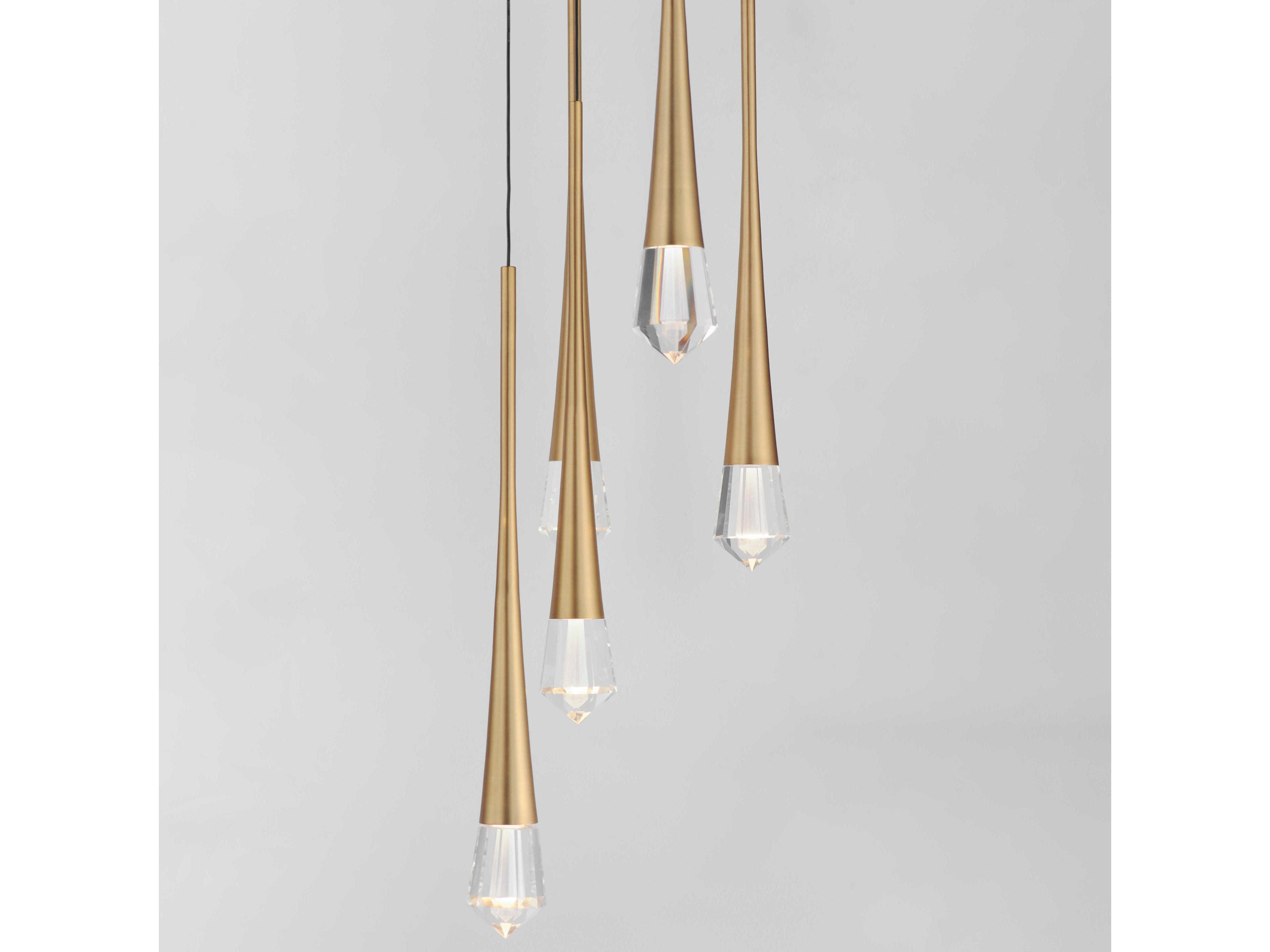 ET2 Pierce 5-Light Gold Crystal LED Pendant