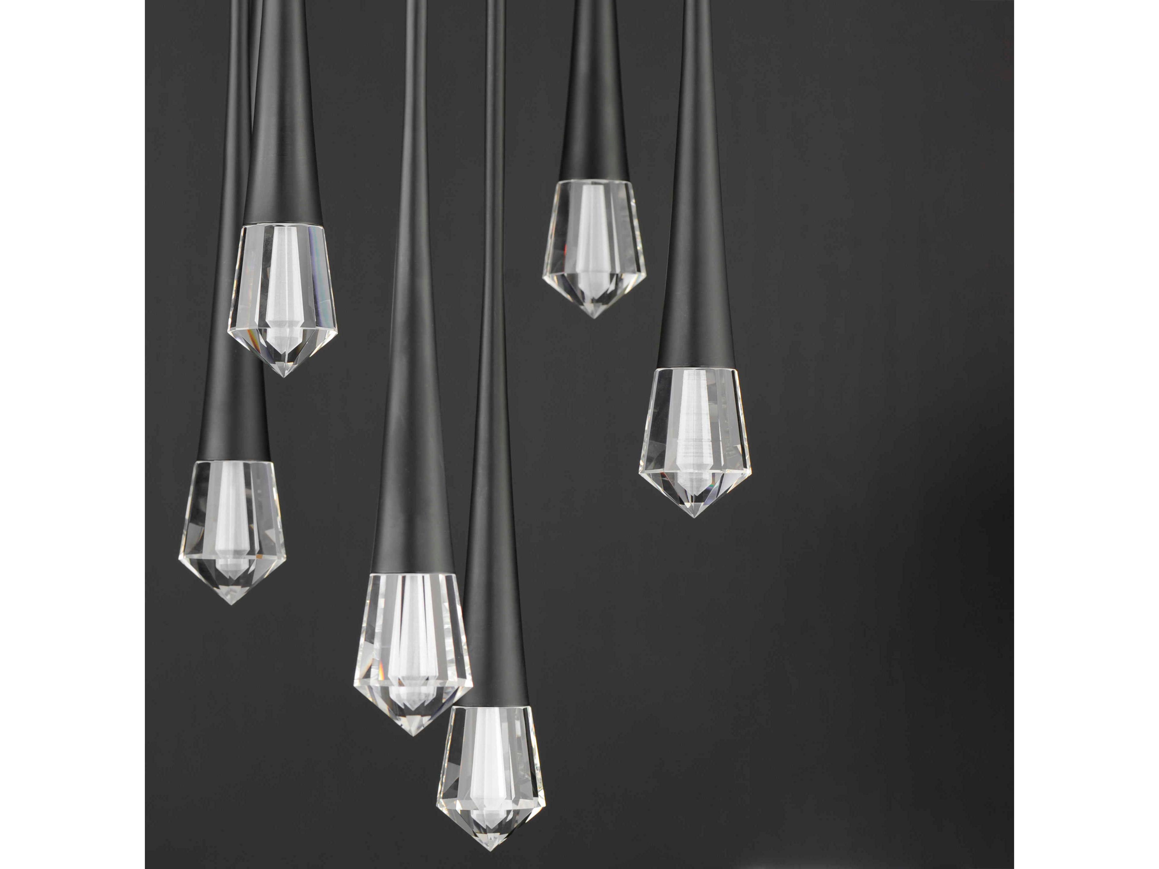 ET2 Pierce 9-Light Black Crystal LED Pendant