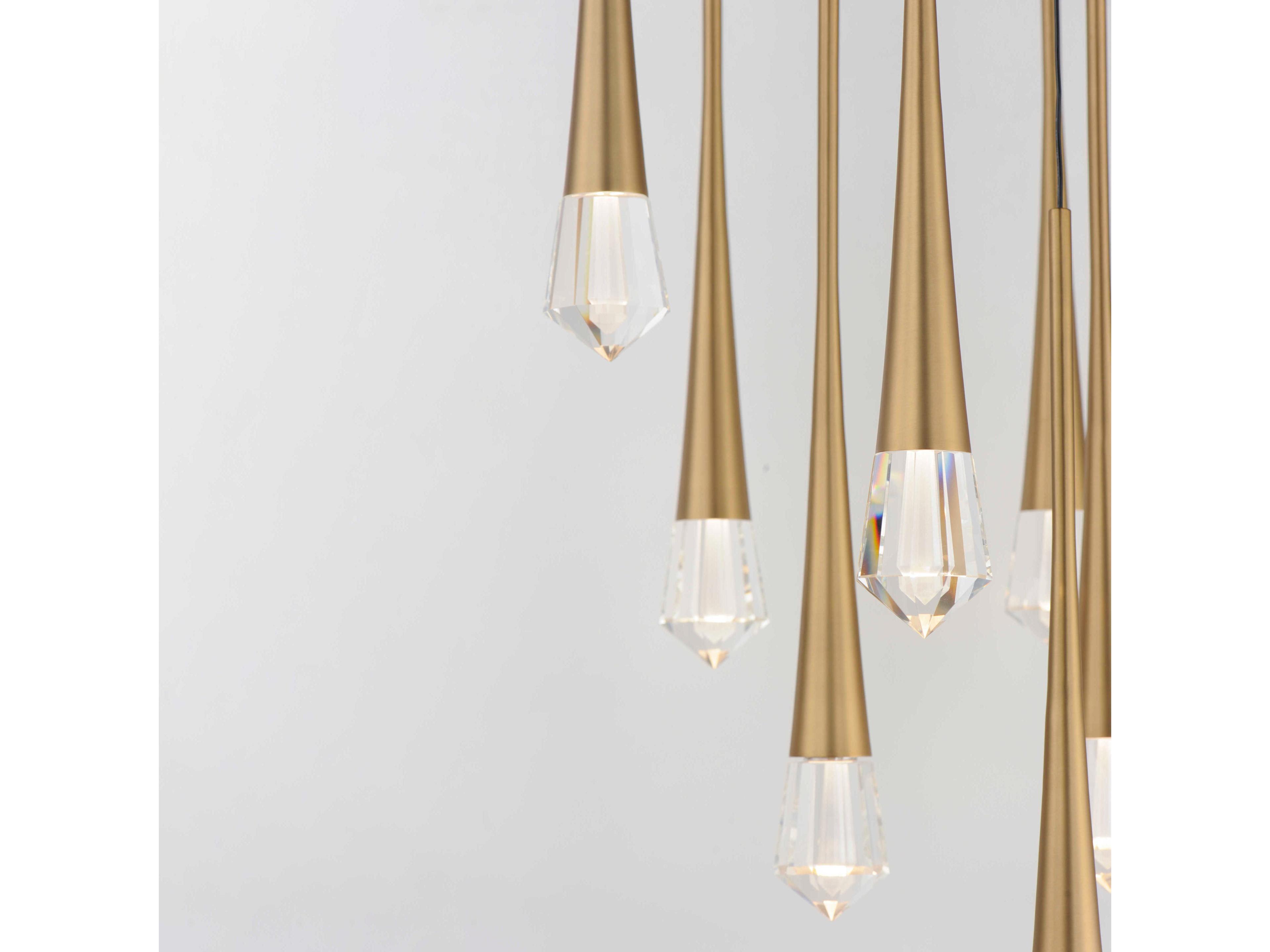ET2 Pierce 9-Light Gold Crystal LED Pendant