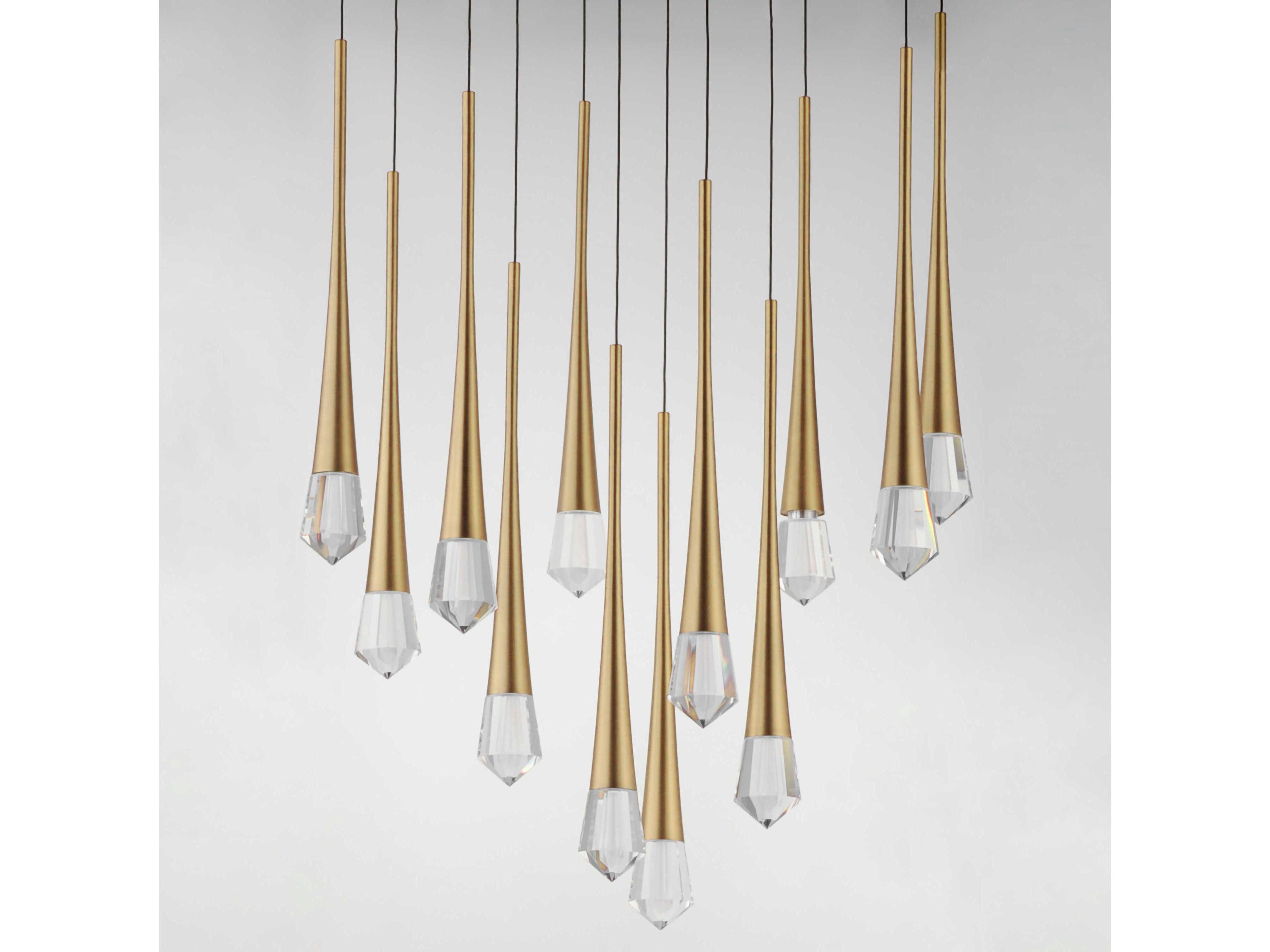 ET2 Pierce 12-Light Gold Crystal LED Pendant