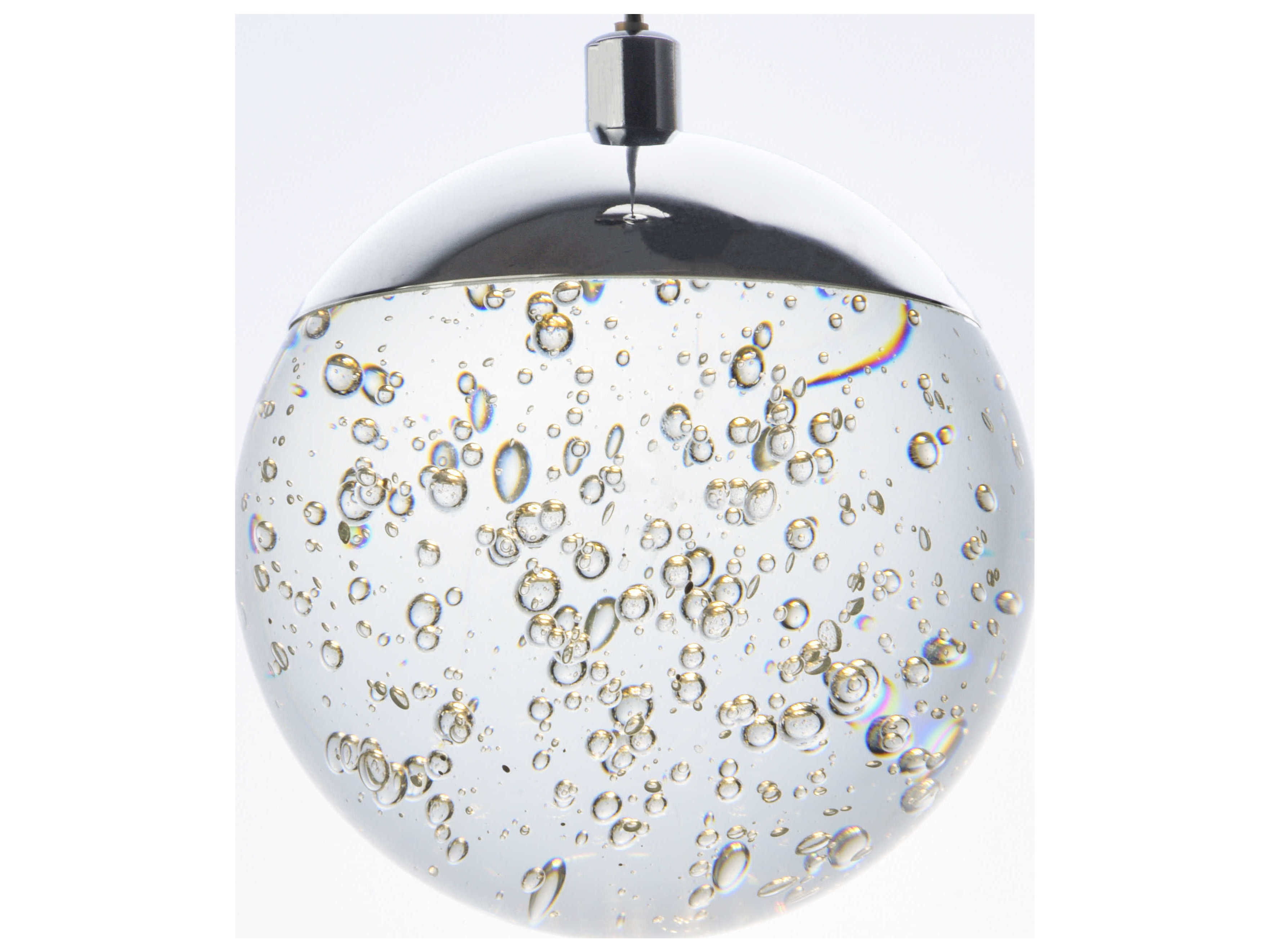 ET2 1-Light Polished Chrome Crystal LED Globe Mini Pendant