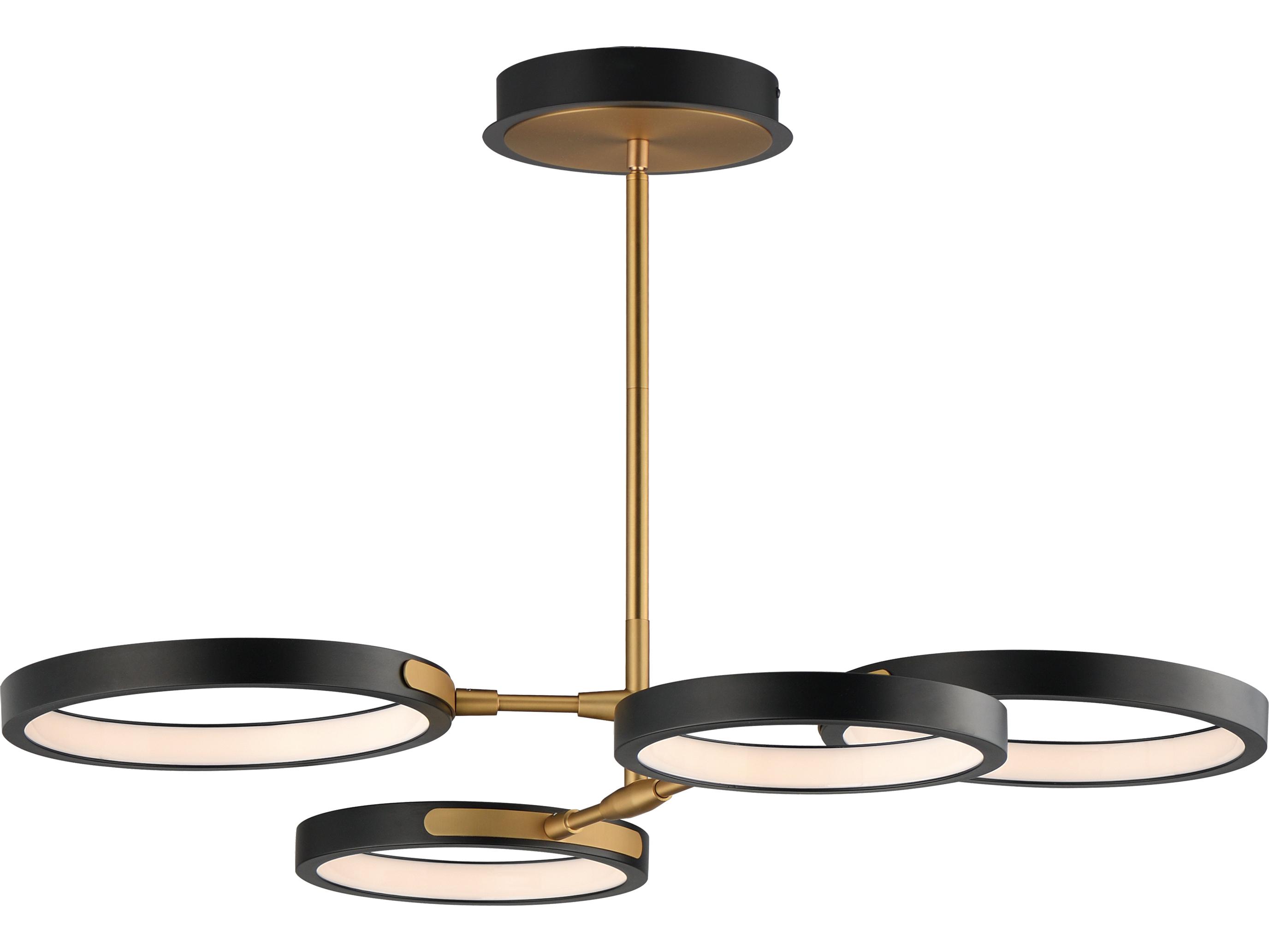 ET2 Hoopla 4-Light Black Gold Geometric Round Pendant