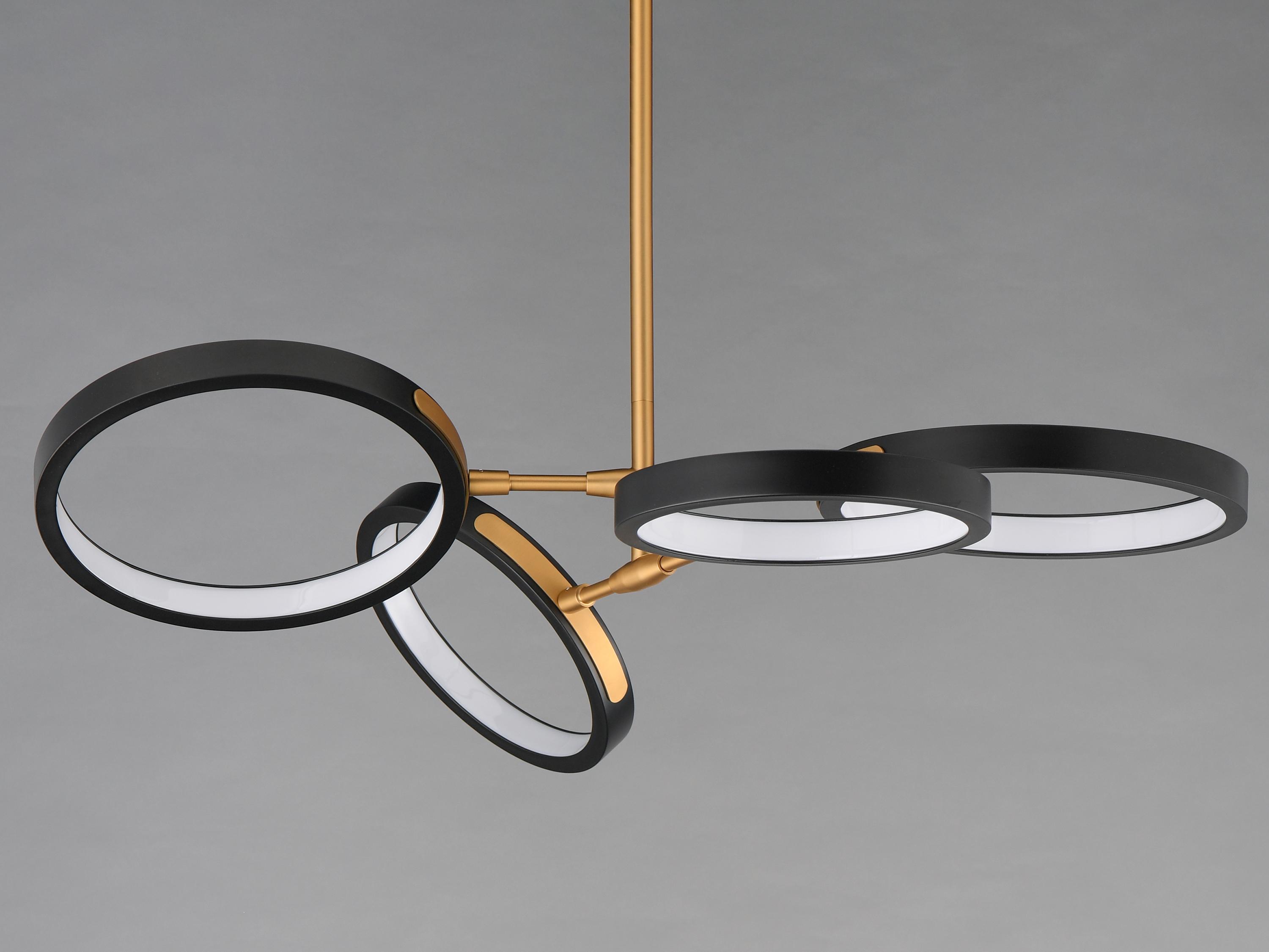 ET2 Hoopla 4-Light Black Gold Geometric Round Pendant