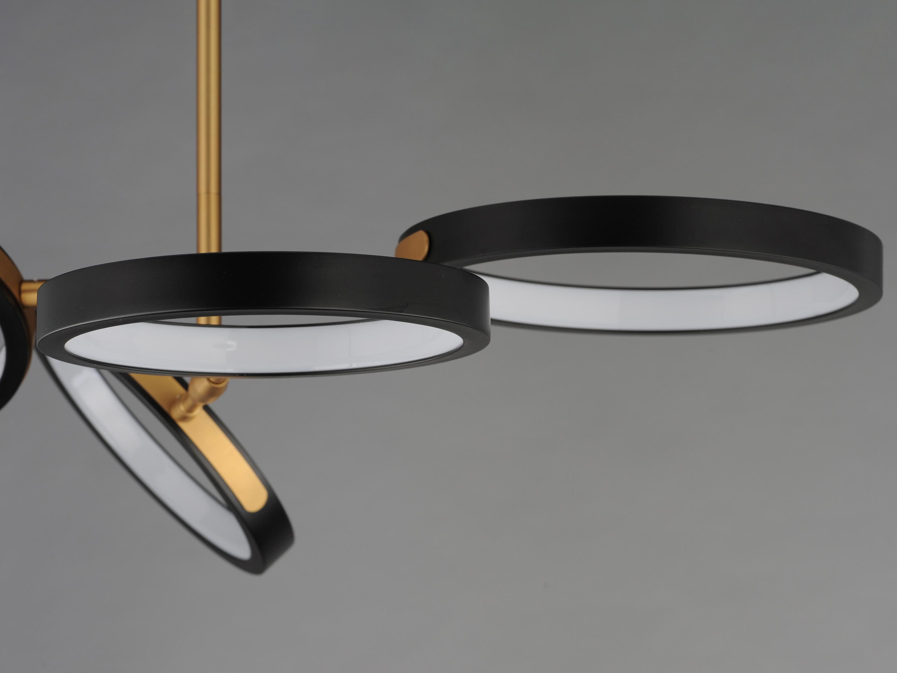 ET2 Hoopla 4-Light Black Gold Geometric Round Pendant