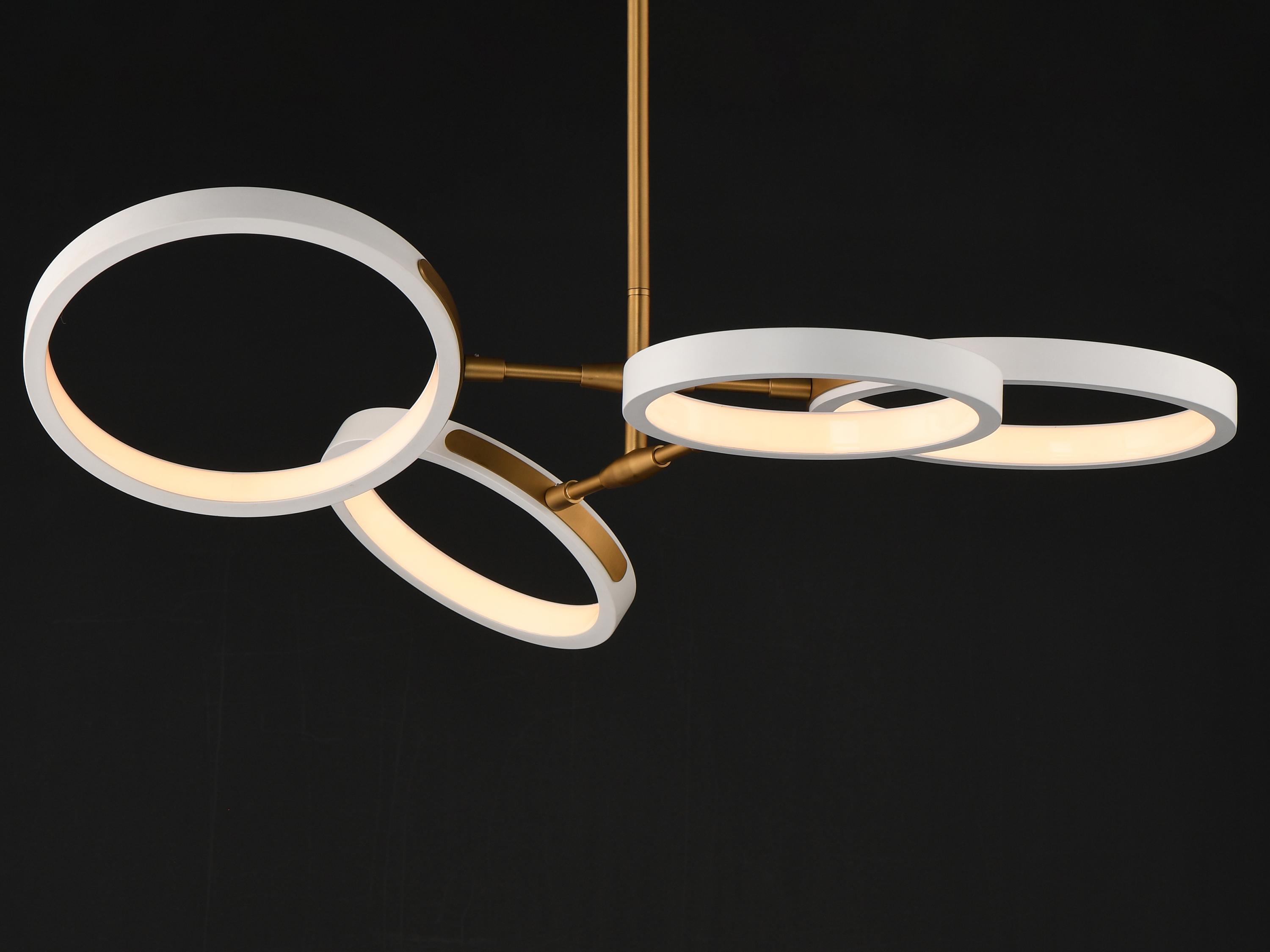 ET2 Hoopla 4-Light White Gold Geometric Round Pendant