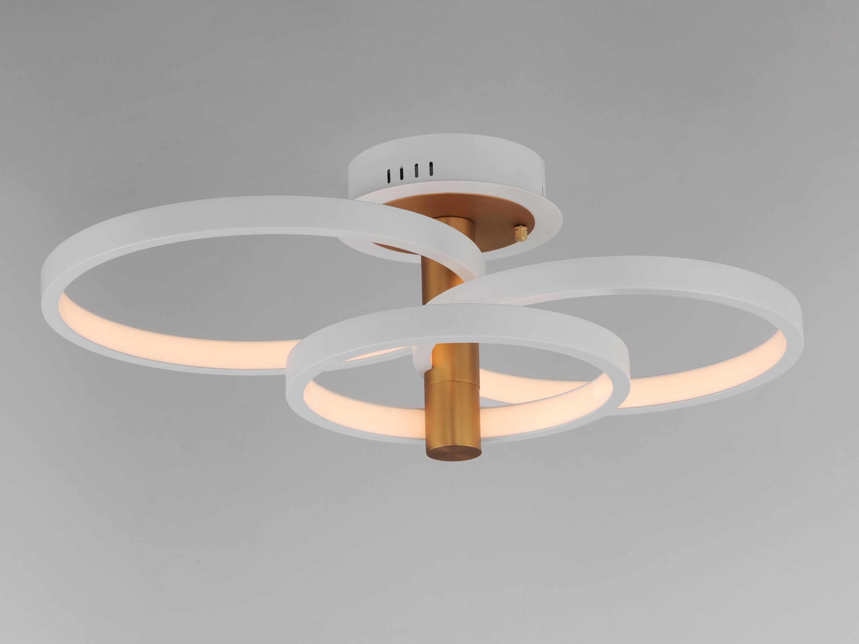 ET2 Hoopla 12-Light White Gold Geometric Round Semi Flush Mount