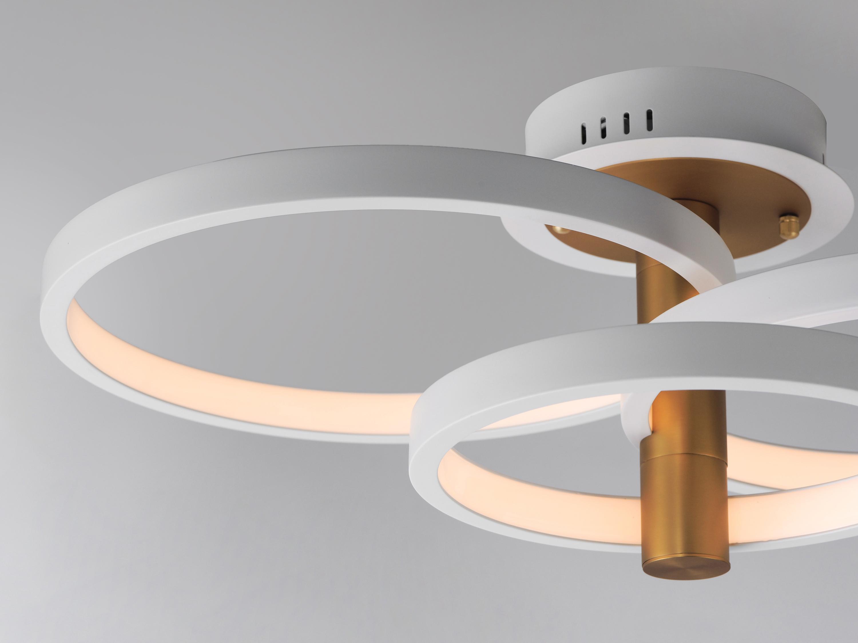 ET2 Hoopla 12-Light White Gold Geometric Round Semi Flush Mount