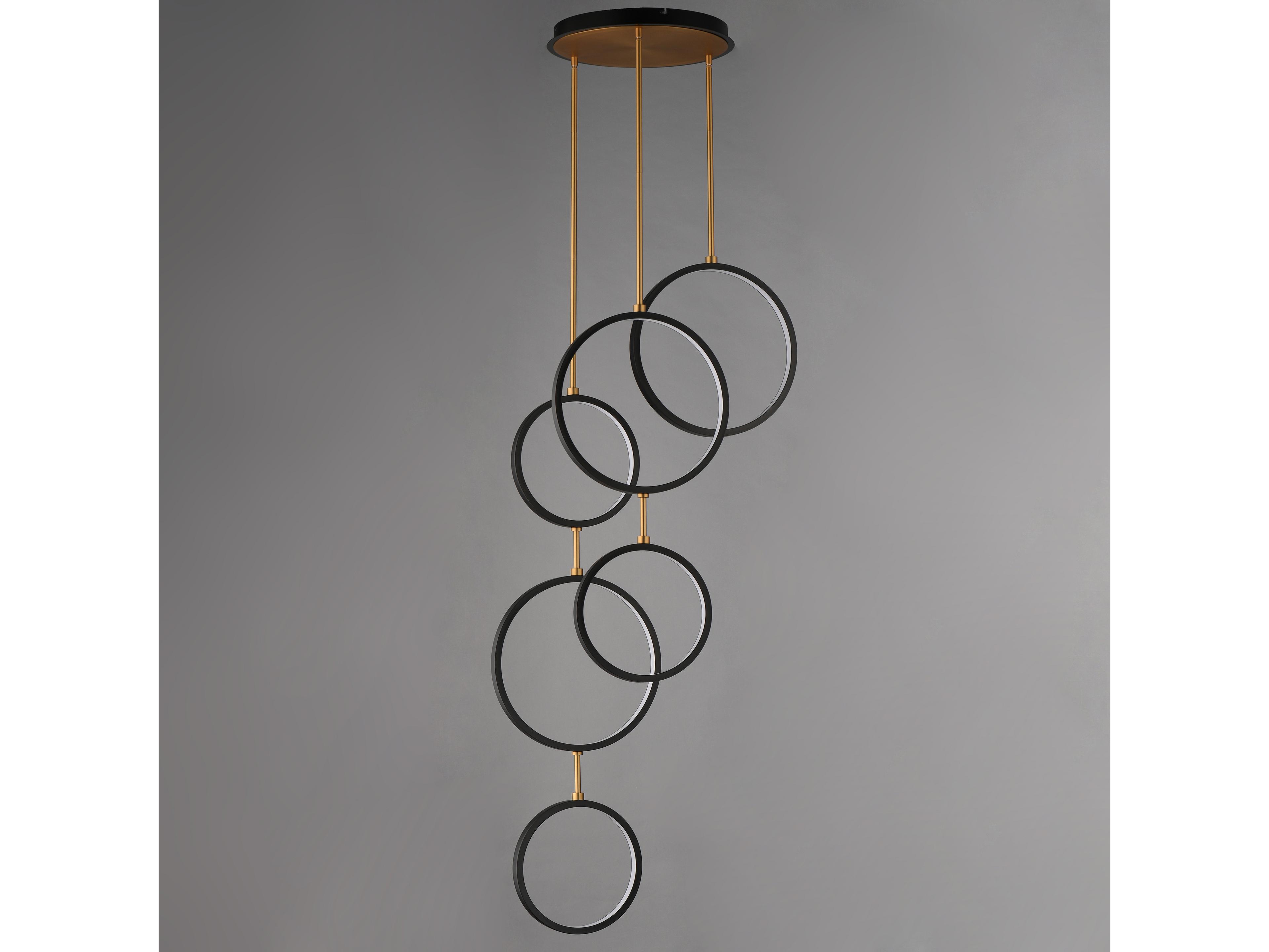 ET2 Hoopla 6-Light Black Gold Geometric Round Pendant