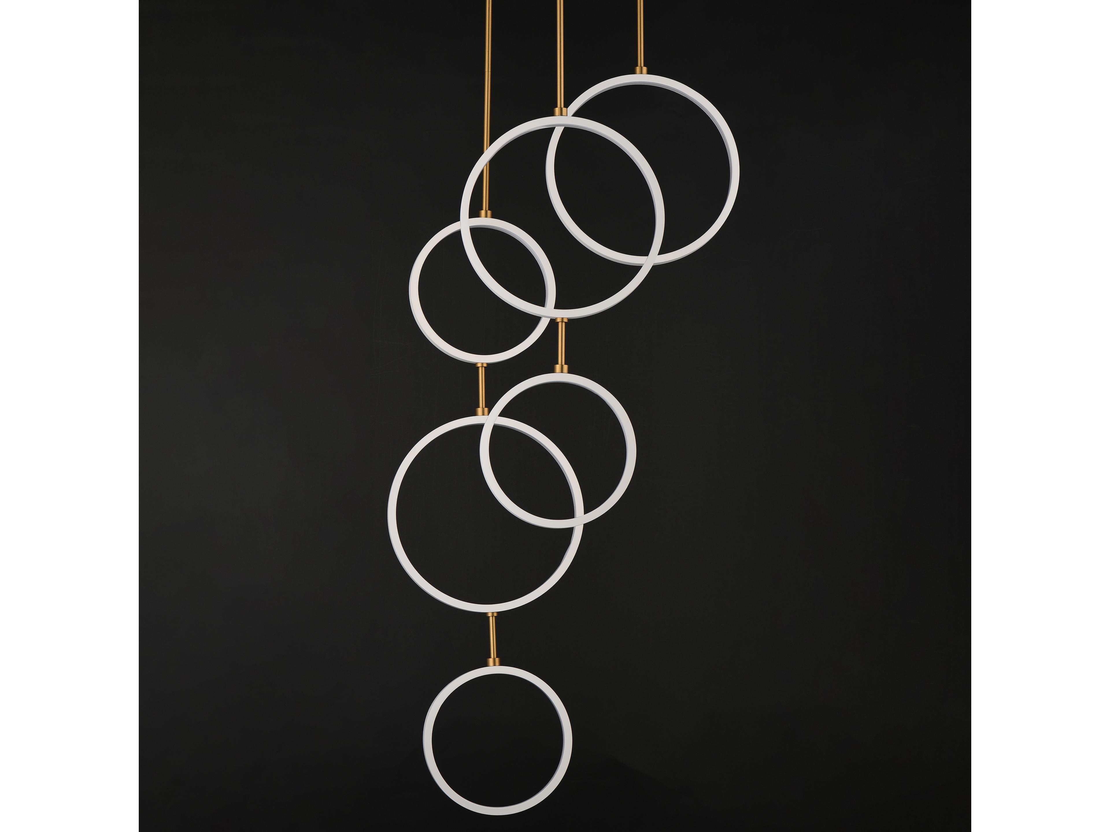 ET2 Hoopla 6-Light White Gold Geometric Round Pendant