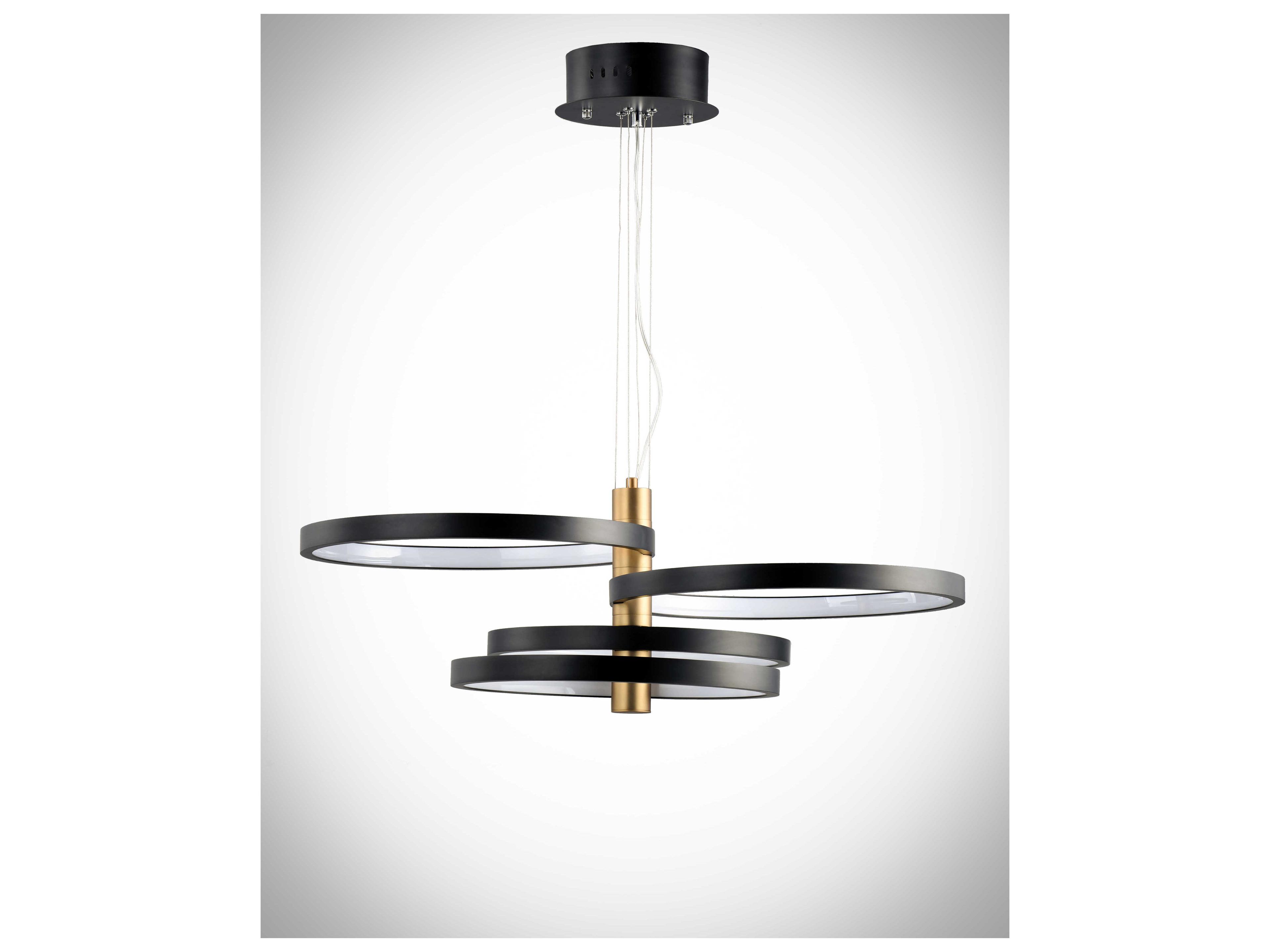 ET2 Hoopla 4-Light Black Gold LED Round Tiered Pendant
