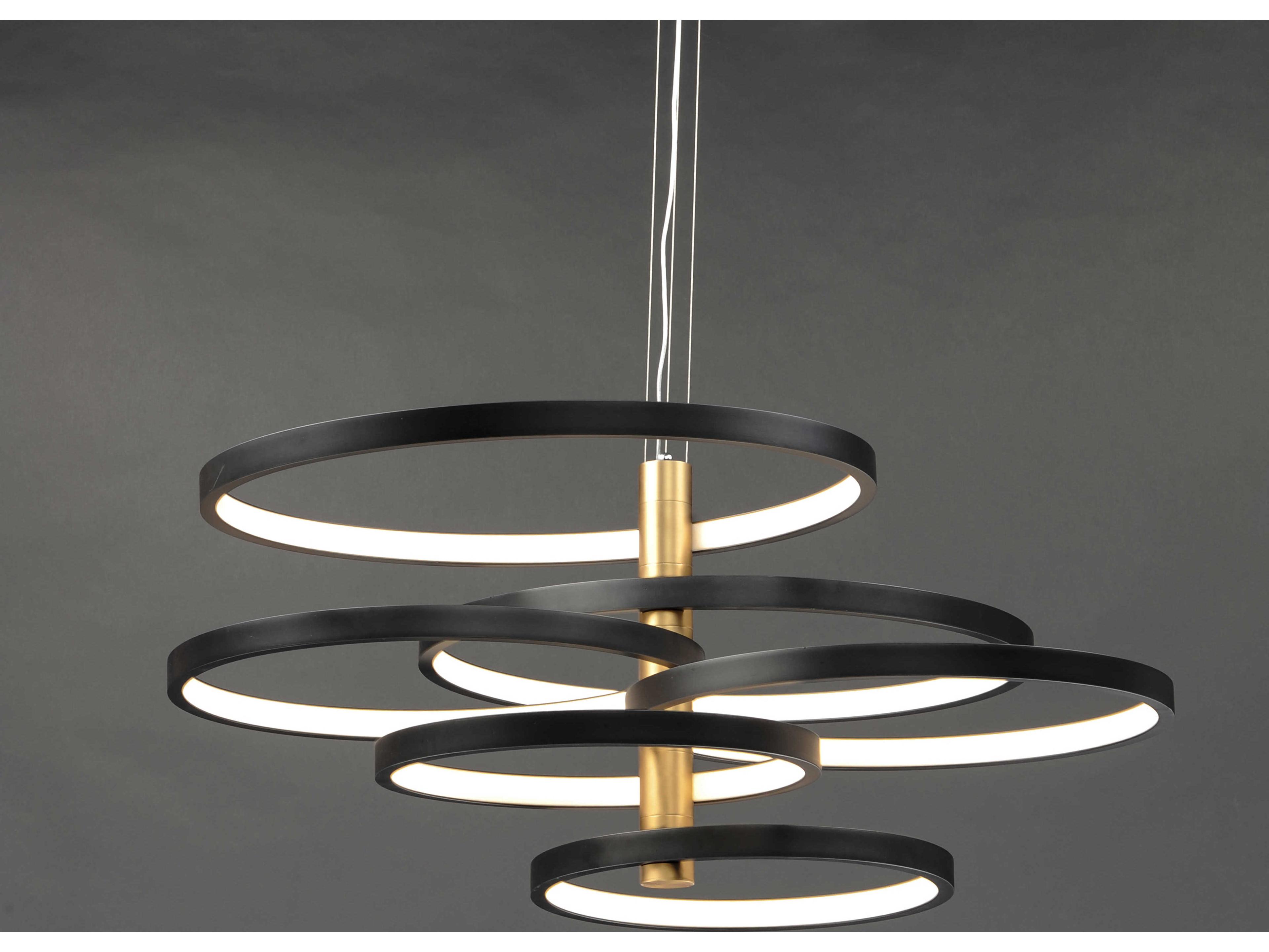 ET2 Hoopla 6-Light Black Gold LED Round Tiered Pendant