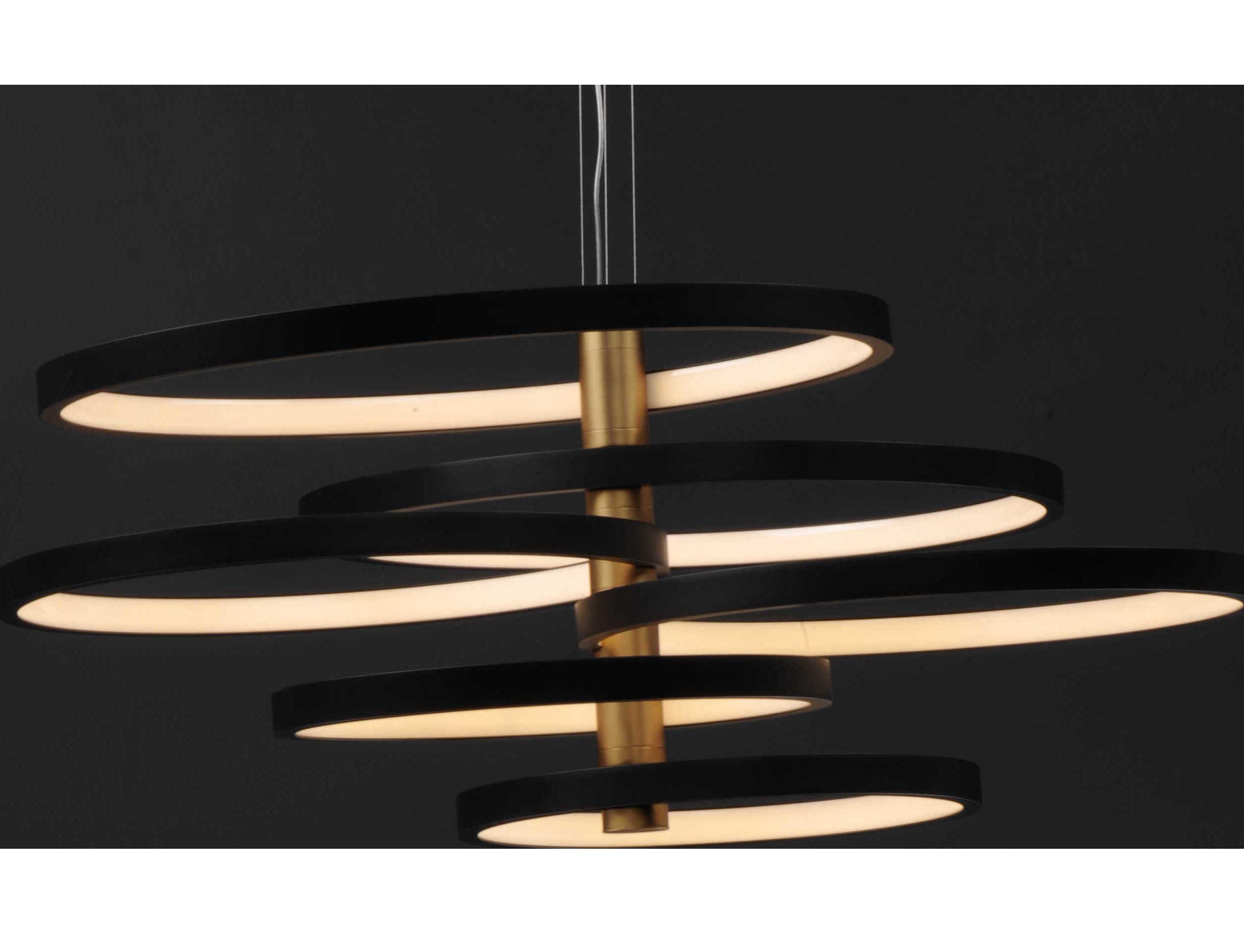 ET2 Hoopla 6-Light Black Gold LED Round Tiered Pendant