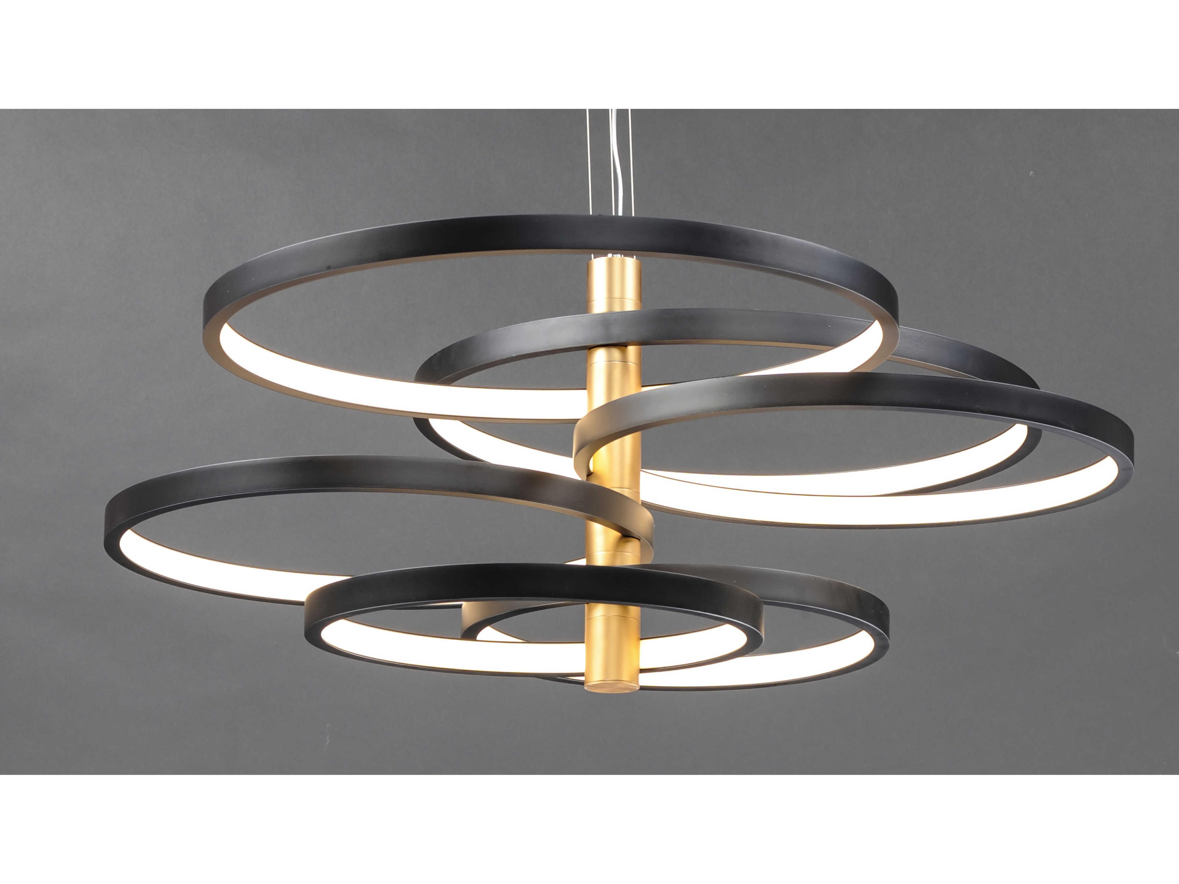 ET2 Hoopla 6-Light Black Gold LED Round Tiered Pendant
