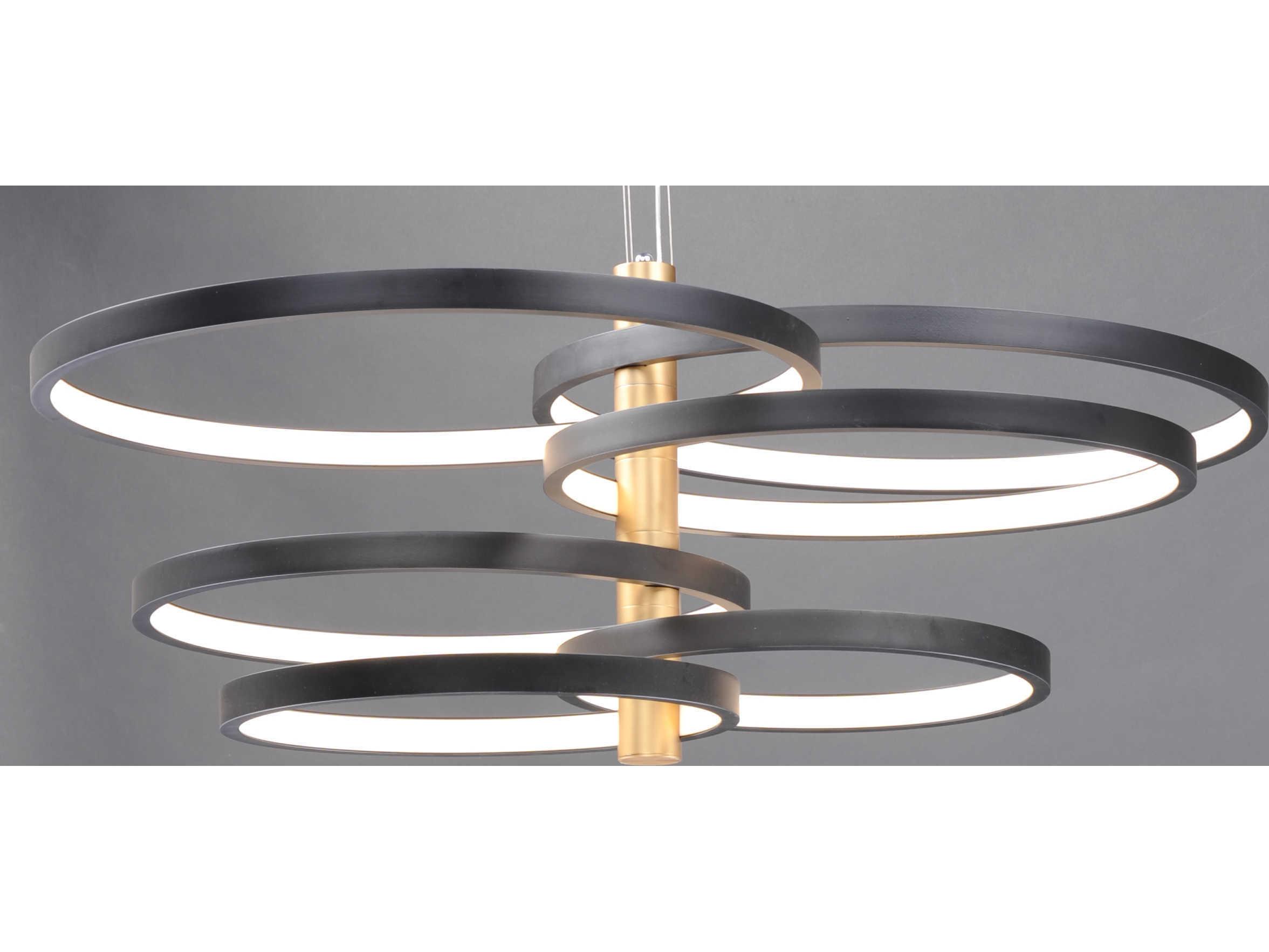 ET2 Hoopla 6-Light Black Gold LED Round Tiered Pendant