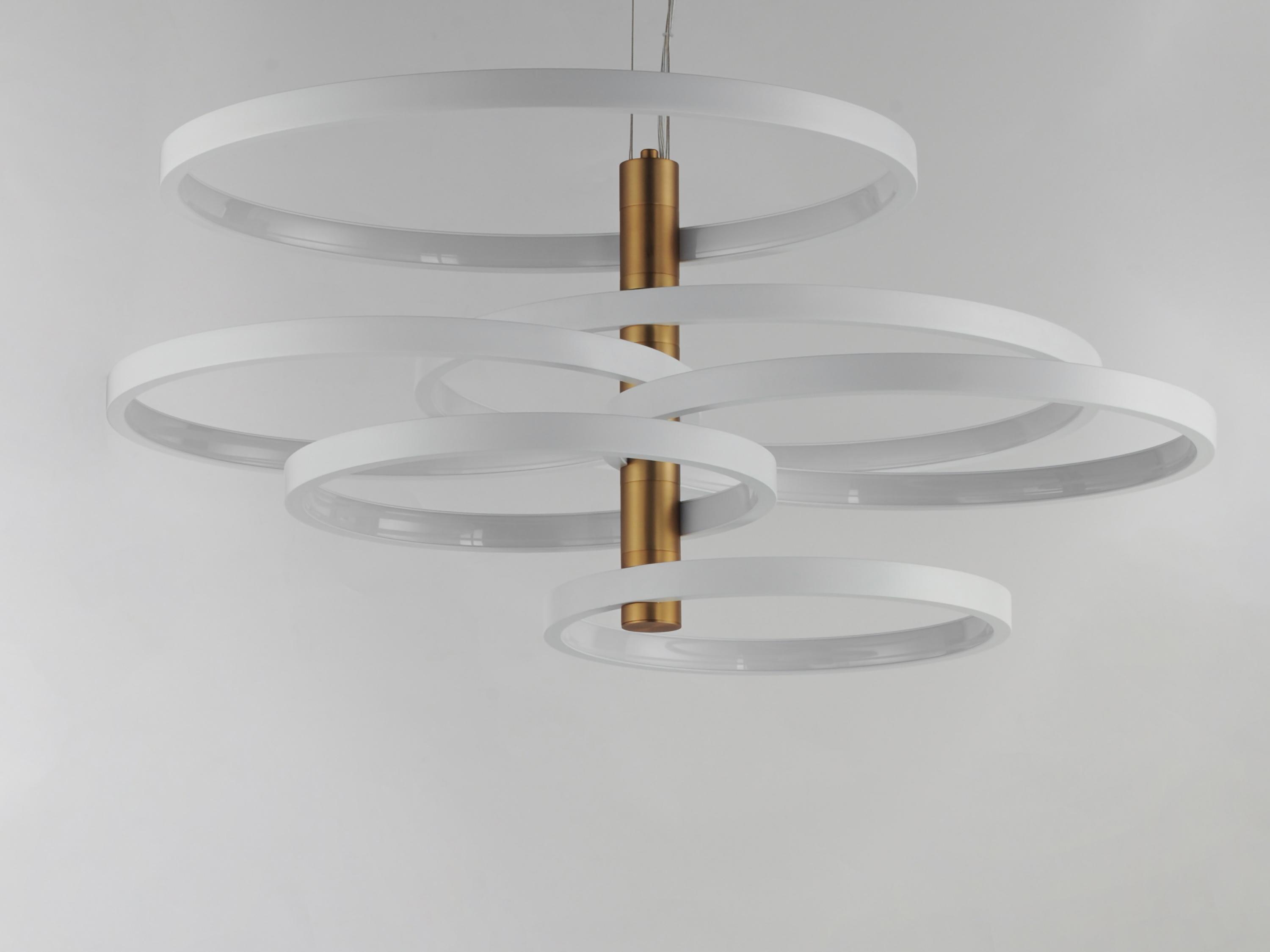 ET2 Hoopla 22-Light White Gold Geometric Round Pendant