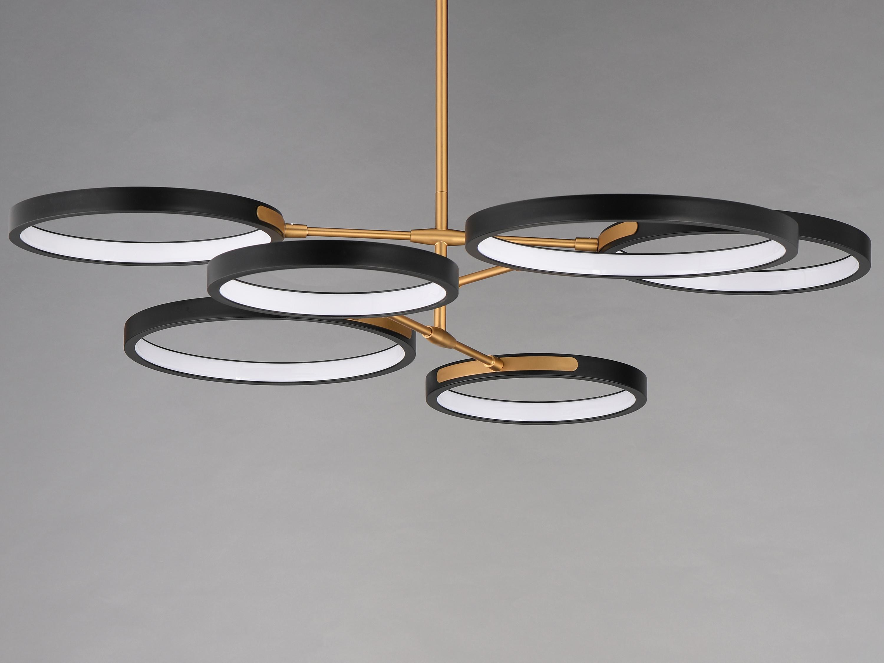 ET2 Hoopla 6-Light Black Gold Geometric Round Pendant